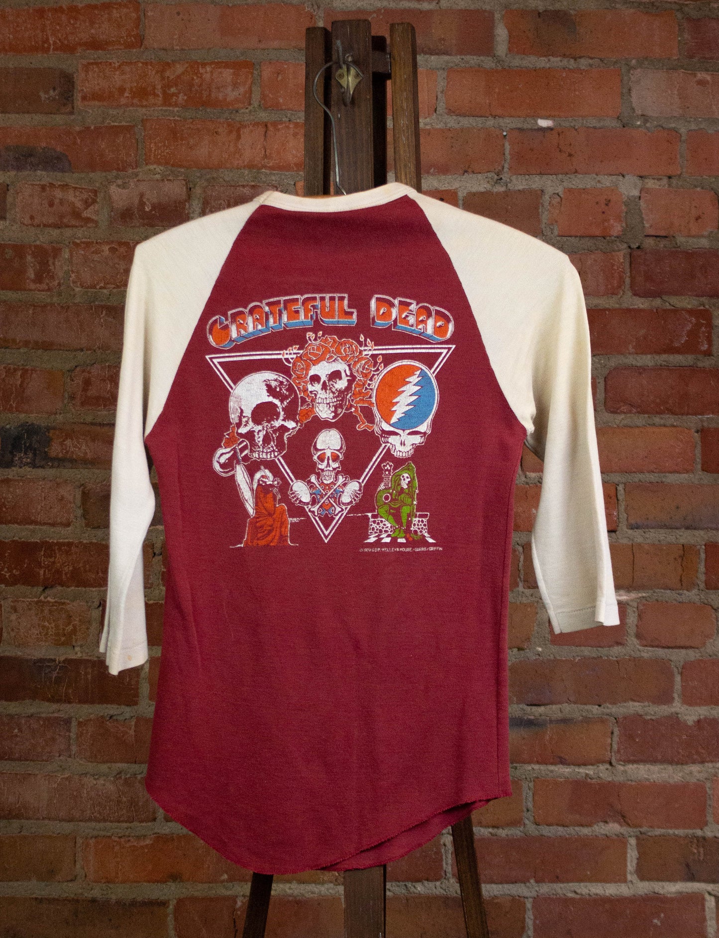 Vintage Grateful Dead 1979 What a Long Strange Trip It's Been Raglan Concert T Shirt Red and White Small