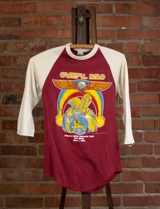 Vintage Grateful Dead 1979 What a Long Strange Trip It's Been Raglan Concert T Shirt Red and White Small