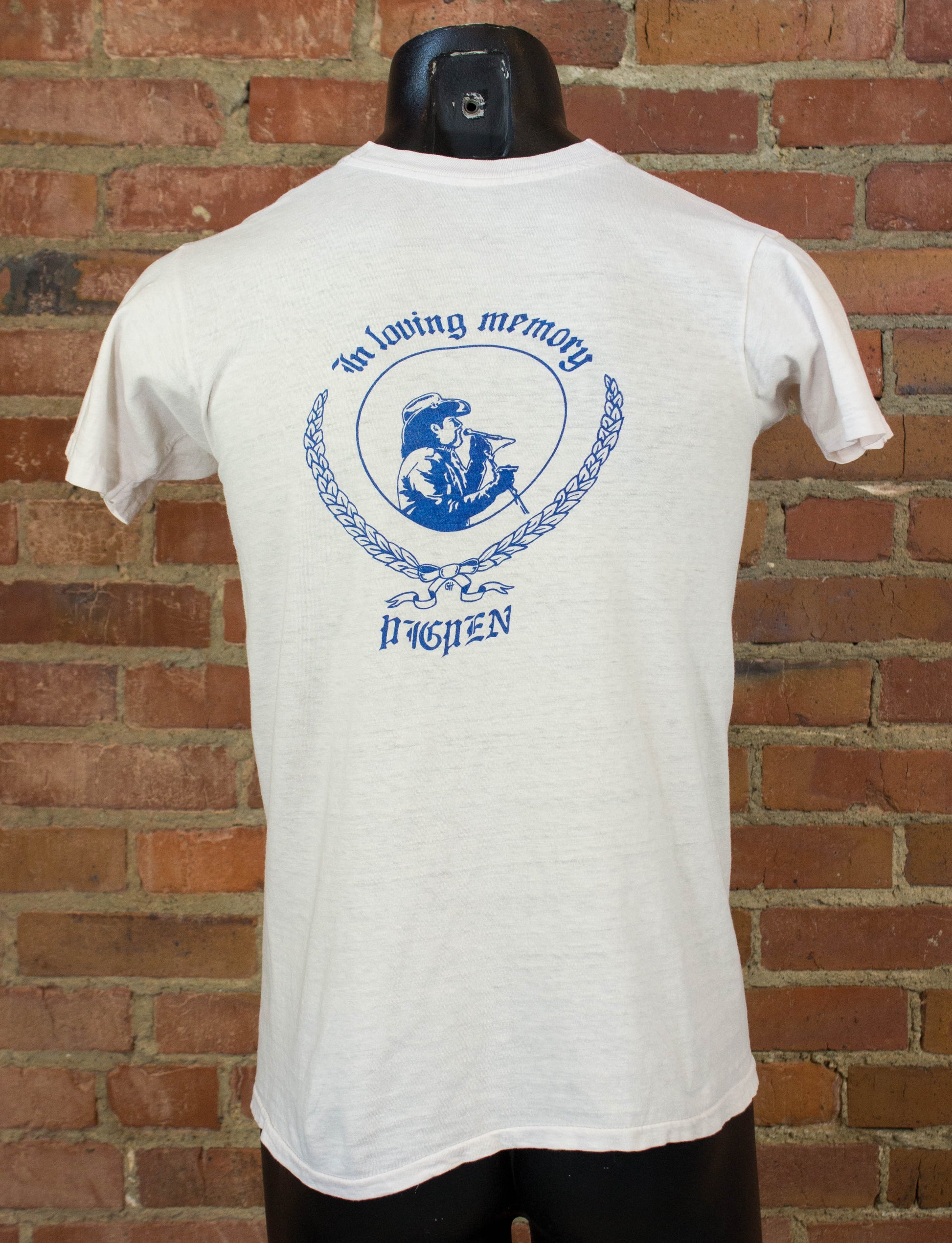 Vintage Grateful Dead Concert T Shirt 1979 Pigpen Tribute Skeleton Jester Moon White Small
