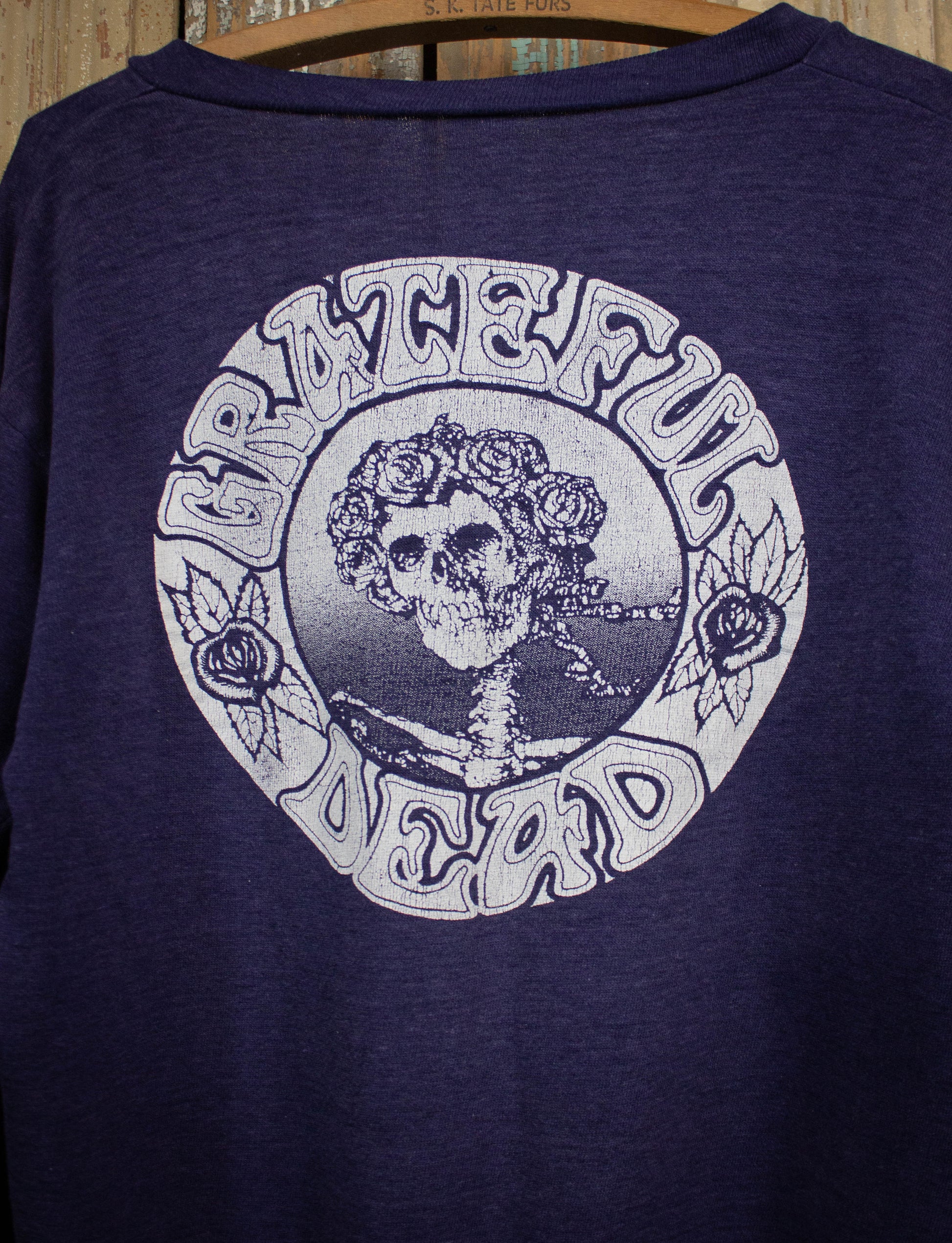 Vintage '72 Grateful Dead Road Crew V Neck Sweatshirt Blue Medium