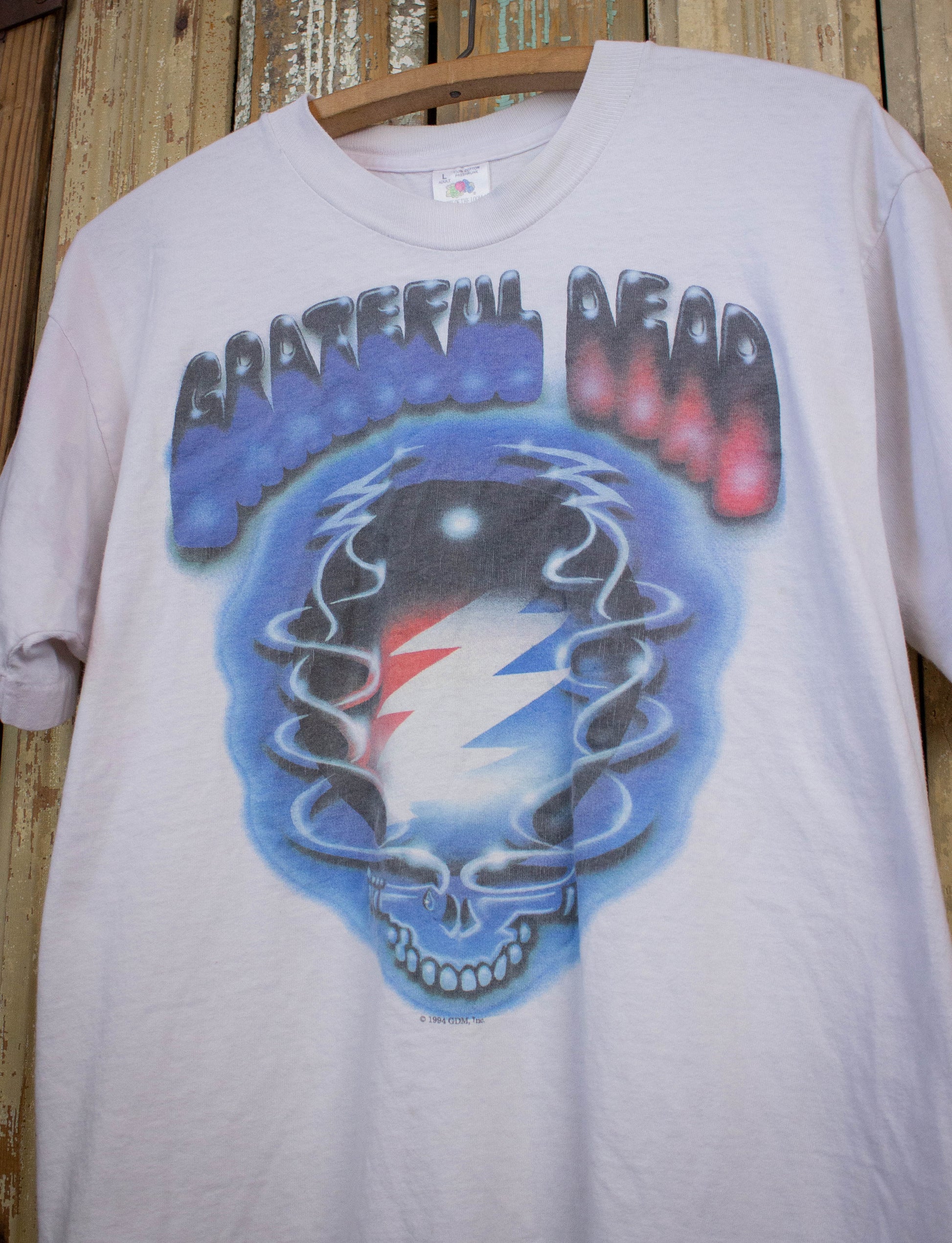 Vintage Grateful Dead Steal Your Face Logo Concert T Shirt 1994 White Large