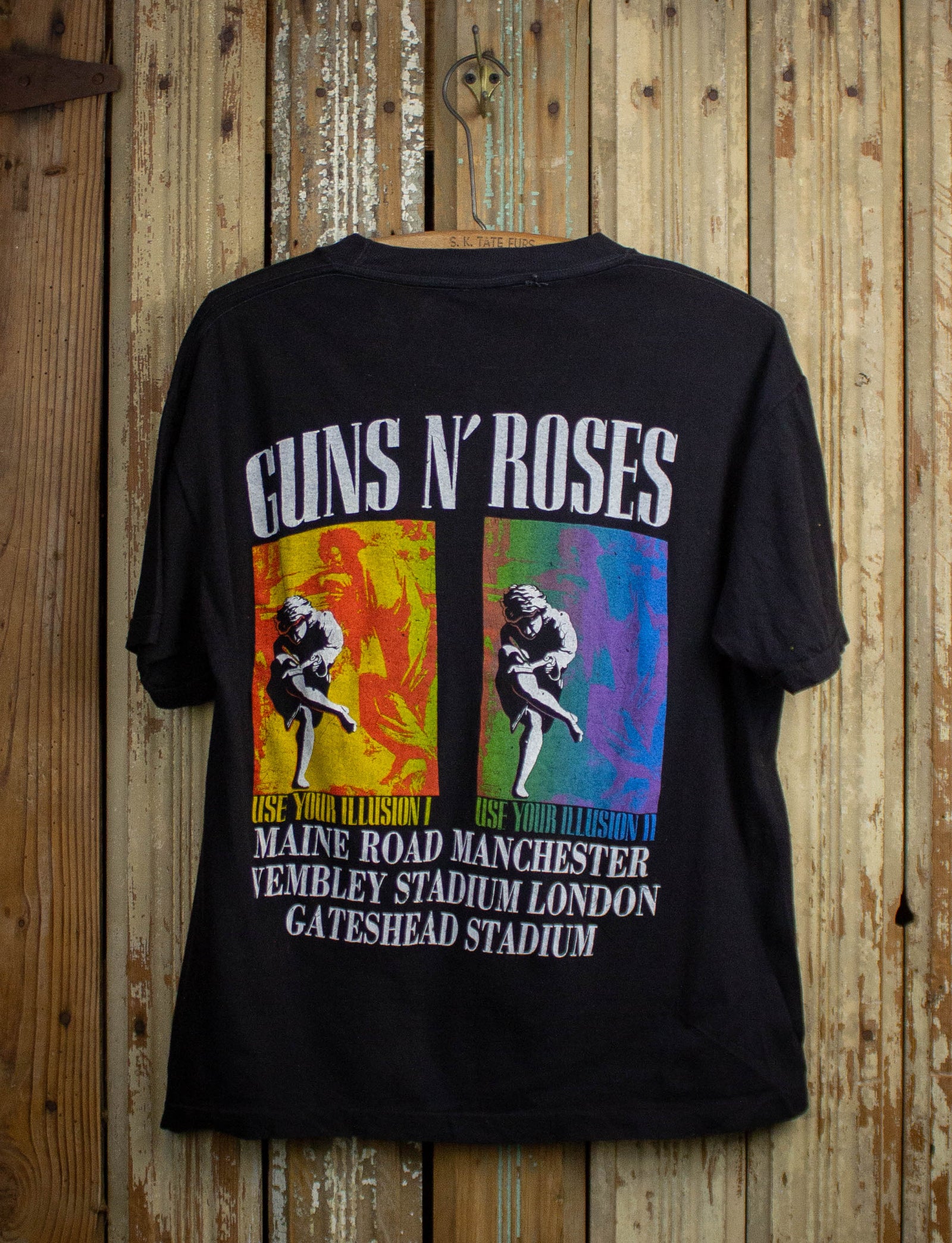 ø Afslut Jeg var overrasket Vintage Guns N Roses UK Tour Parking Lot Bootleg Concert T Shirt 1992 –  Black Shag Vintage