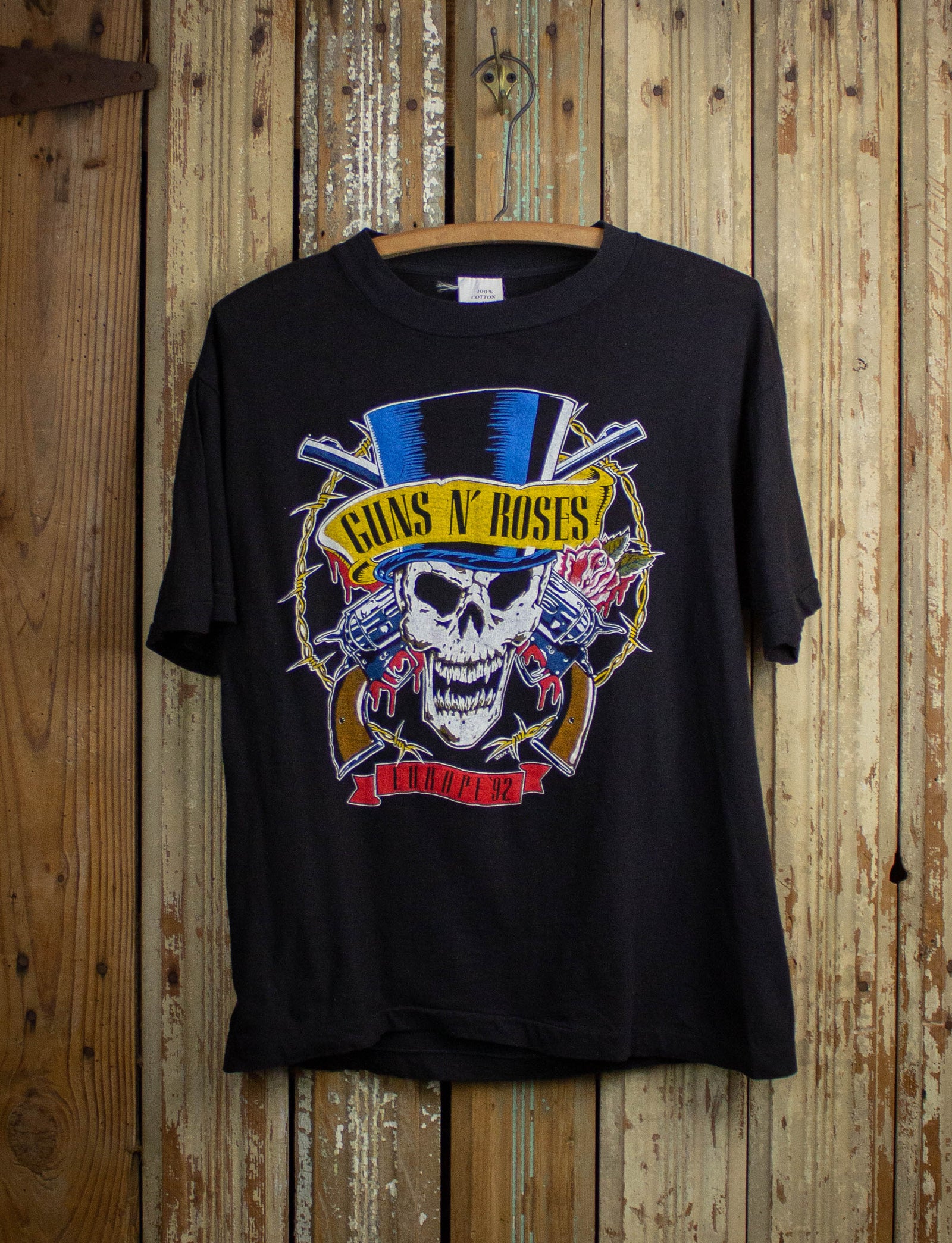 Vintage Guns N Roses UK Tour Parking Lot Bootleg Concert T Shirt 1992 Black  Medium