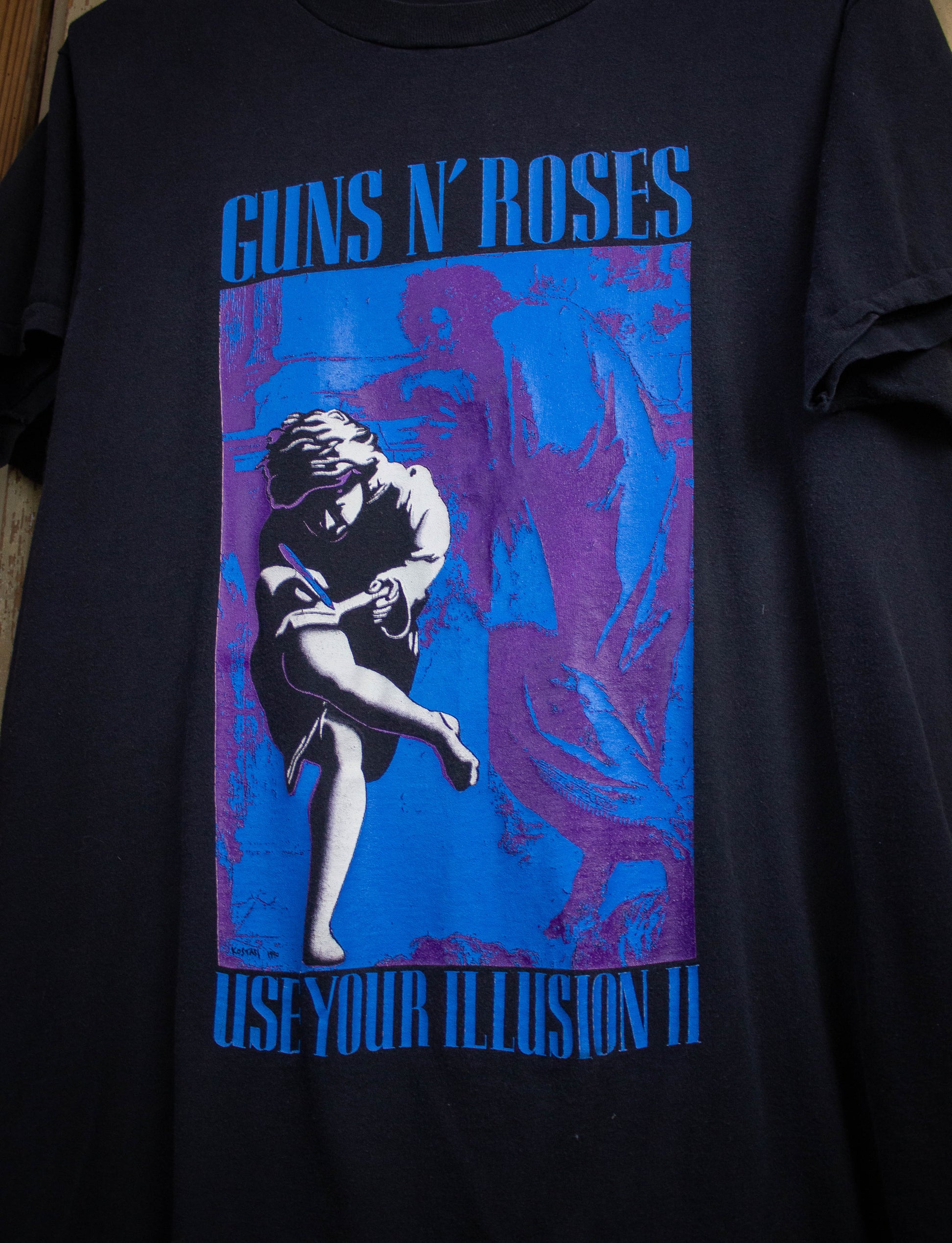 Vintage Guns N Roses Use Your Illusion II Tour Concert T Shirt 1991 Black XL