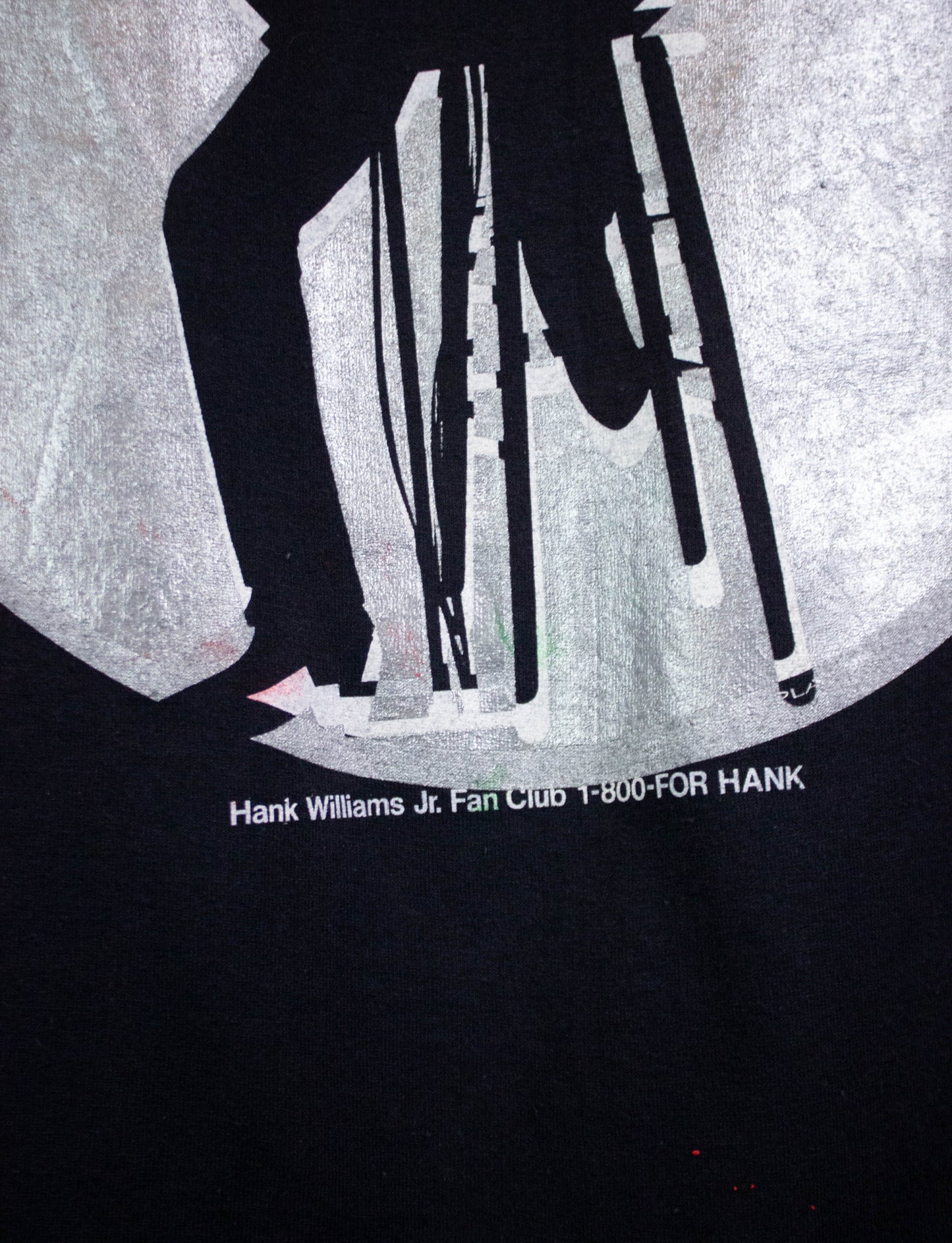 Vintage Hank Williams Jr. 80s Lone Wolf Tour Concert T Shirt Black XL