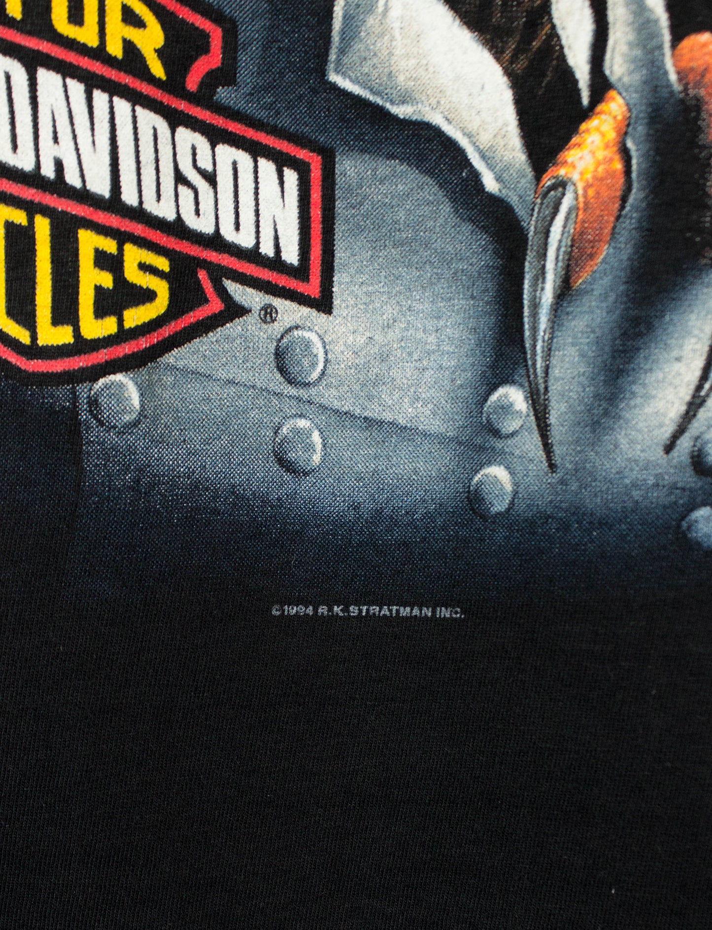 Vintage Harley Davidson Eagle Graphic T Shirt 1994 Madison, Wisconsin Black Large