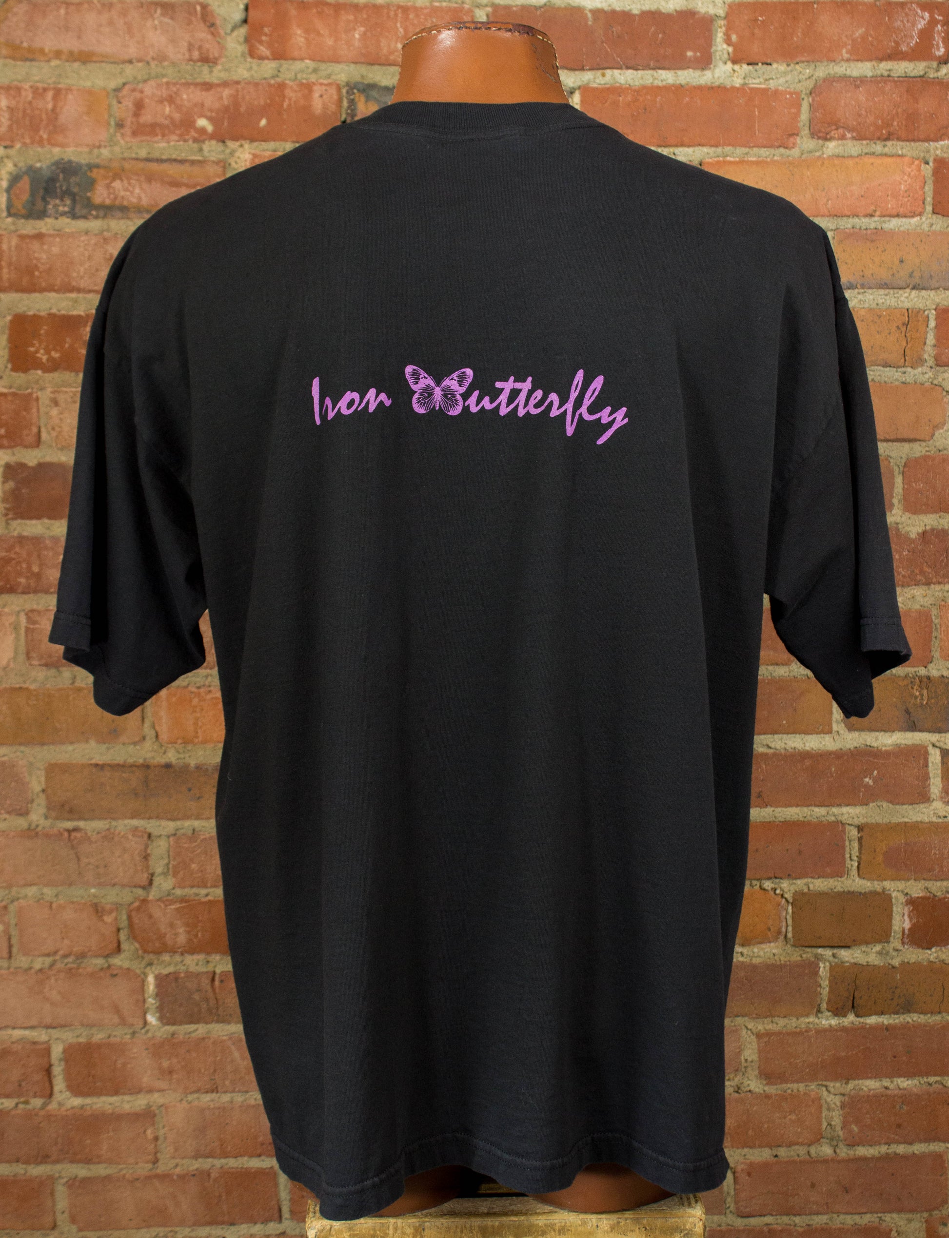 Vintage Iron Butterfly Concert T Shirt 90s Purple and Yellow Butterfly Logo XXL