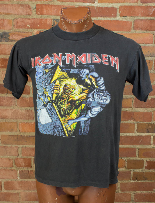 Vintage Iron Maiden Concert T Shirt 1990 No Prayer For The Dying Black Medium-Large