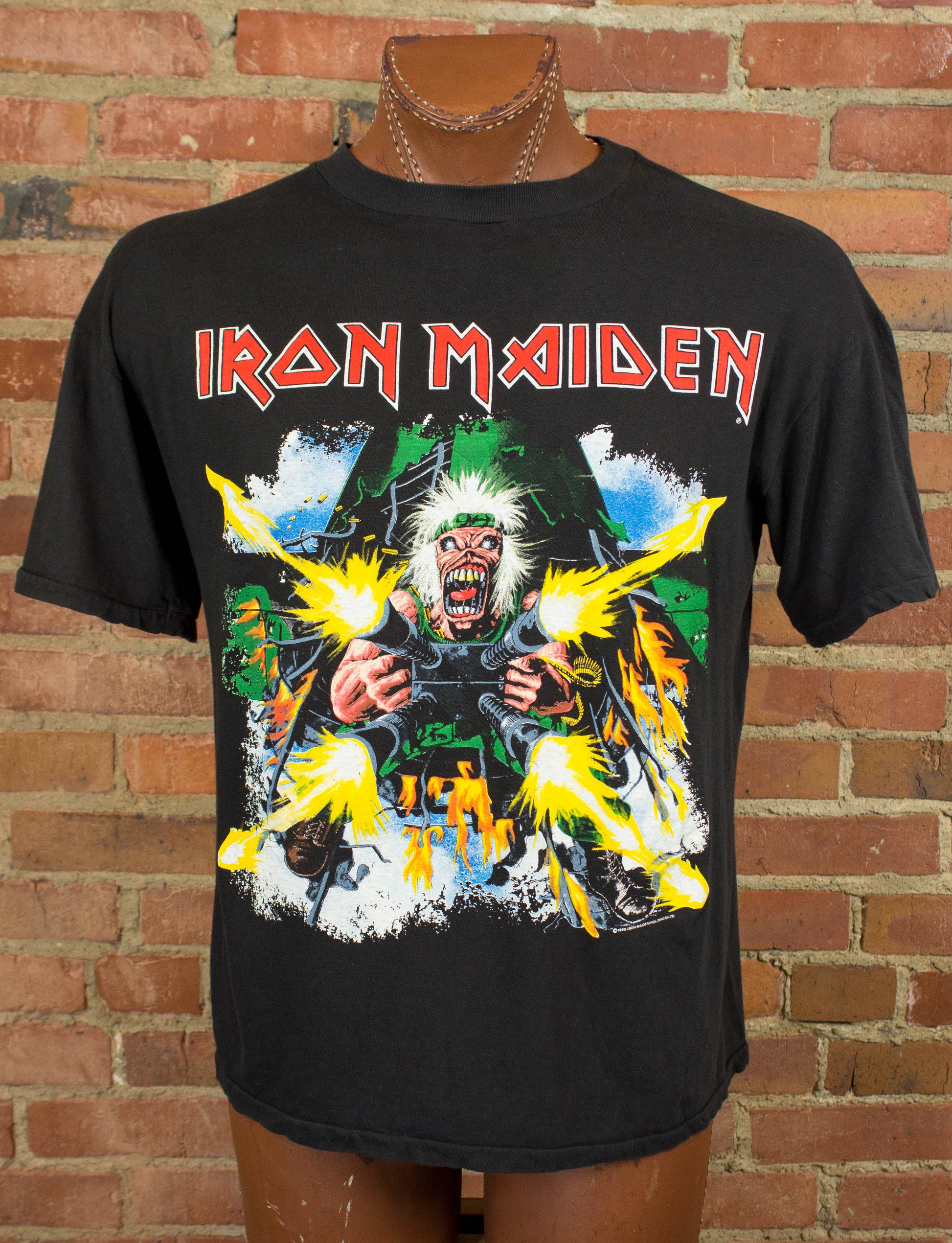 Vintage Iron Maiden Concert T Shirt 1990 Tailgunner World Tour Black XL