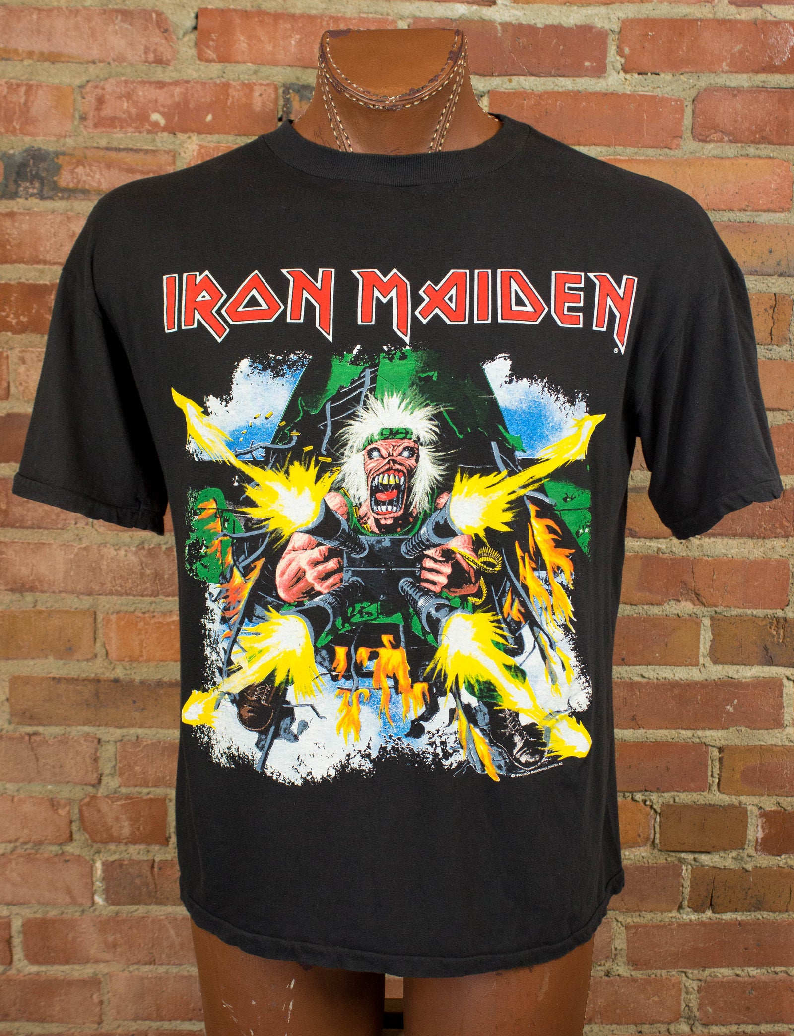 sælger Abundantly hente Vintage Iron Maiden Concert T Shirt 1990 Tailgunner World Tour Black L –  Black Shag Vintage