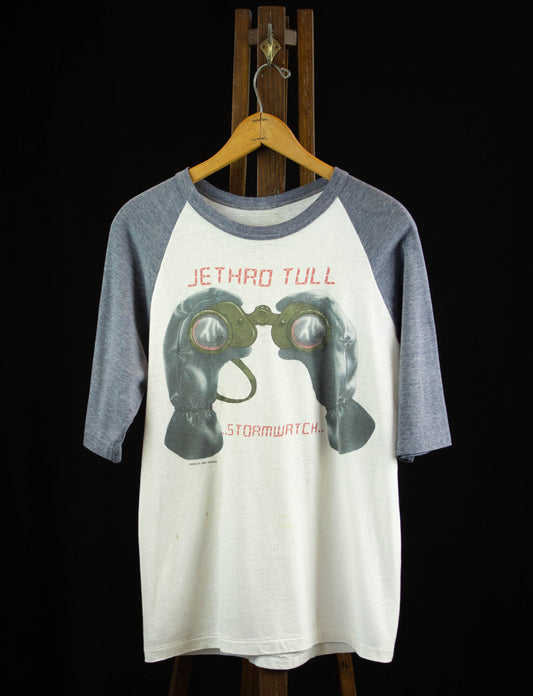 Vintage Jethro Tull Concert T Shirt 1979 Stormwatch White and Blue Raglan Jersey Medium