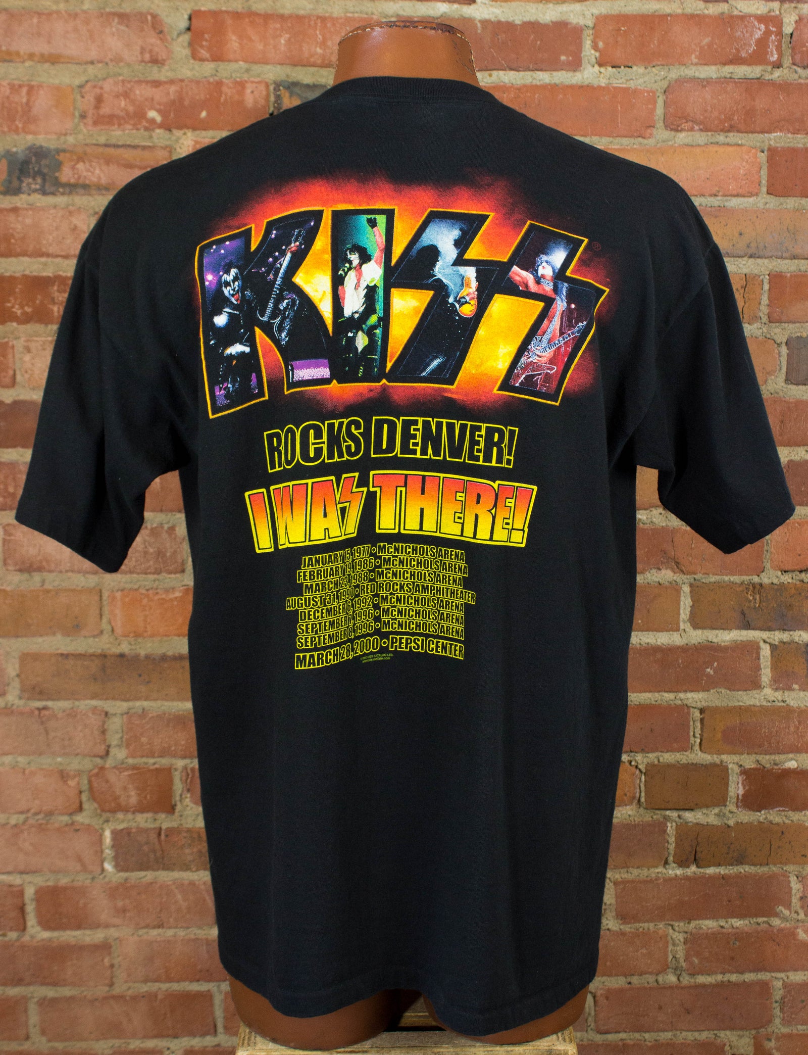 Vintage KISS Concert T Shirt 2000 Rocks Denver I Was There Black XL