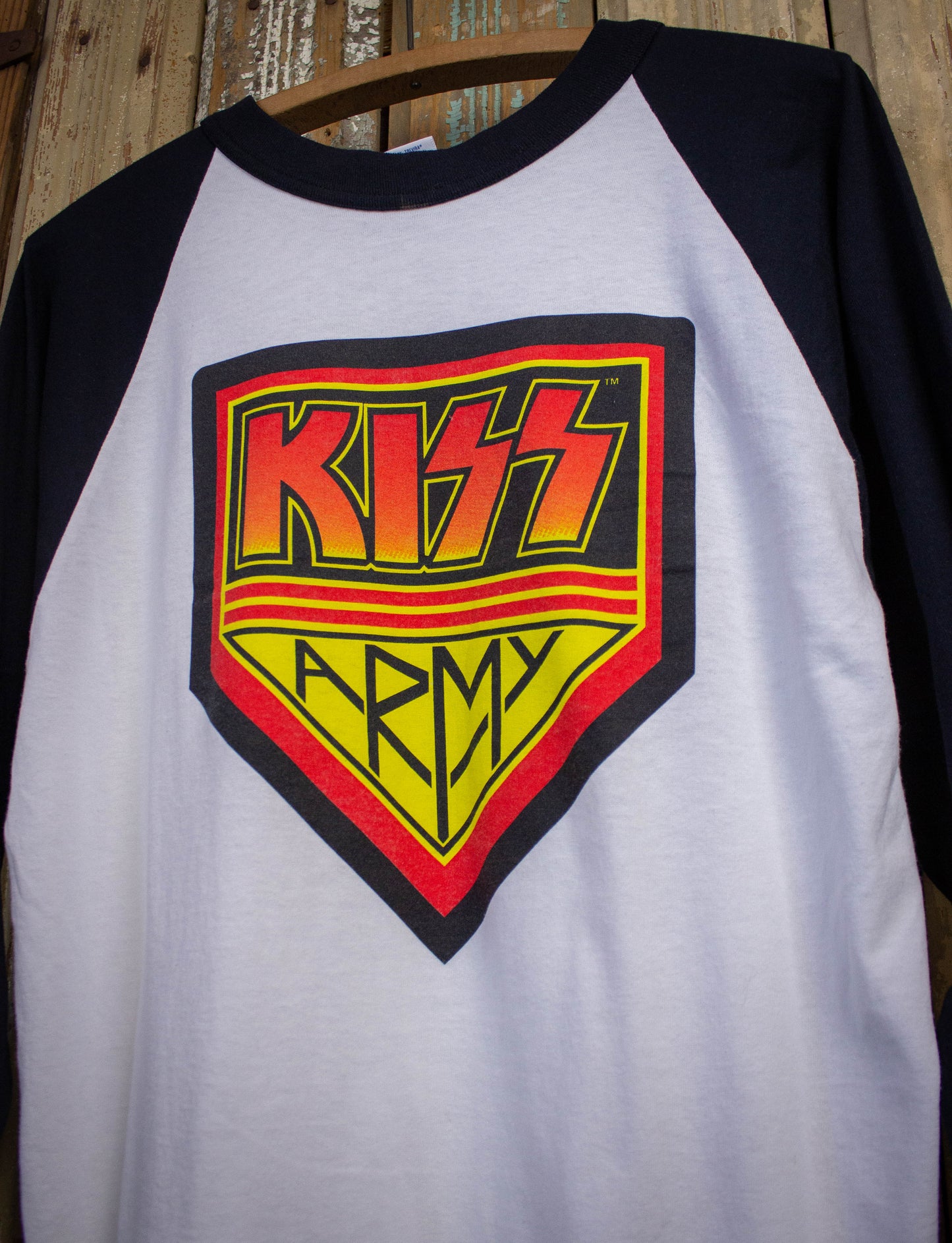 Vintage Kiss Army Alive Tour Raglan Concert T Shirt 1997 White and Black XL