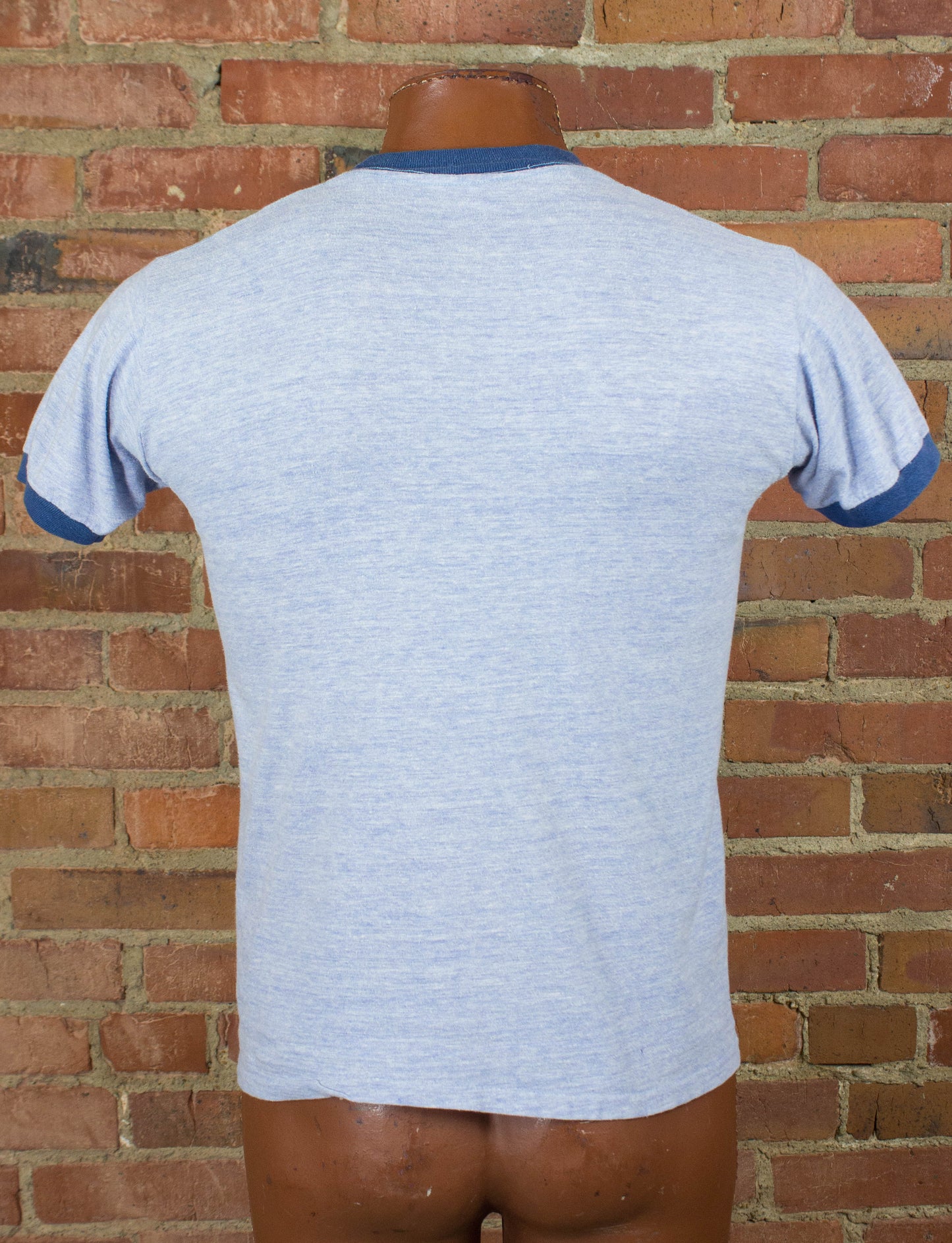 Vintage LAPD Ringer Graphic T Shirt 70s Light Blue Medium