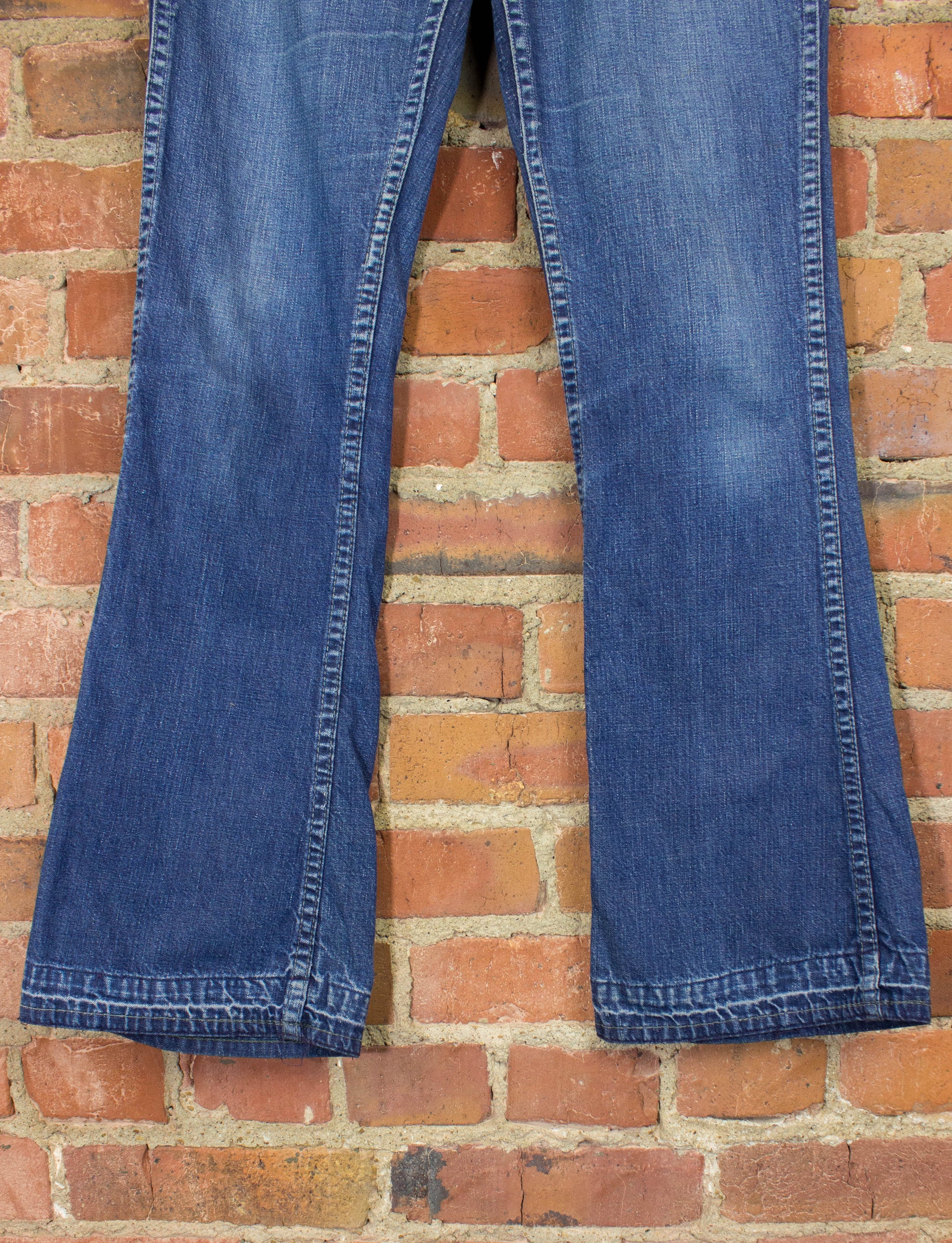 Vintage Landlubber Patchwork Flare Denim Jeans 60s Blue Low Rise