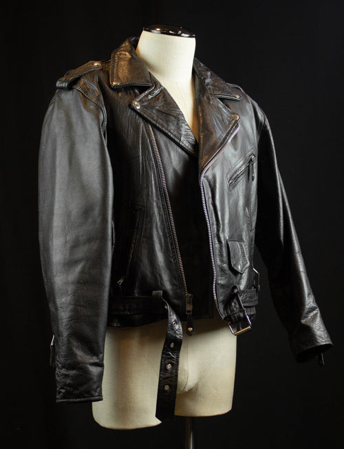 Vintage Leather Shop Harley Davidson Cafe Racer Leather Jacket 70s Bla –  Black Shag Vintage