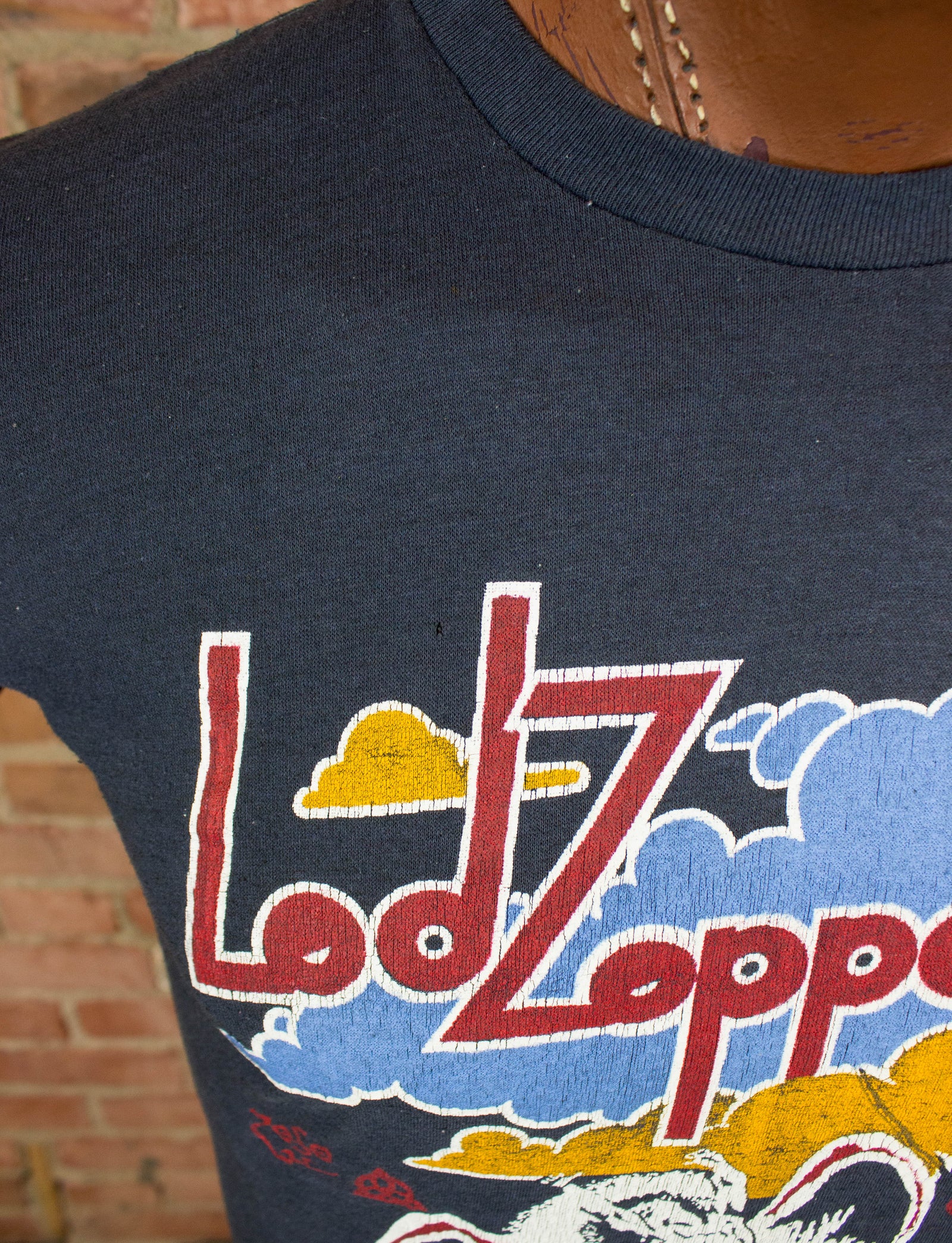 Vintage Led Zeppelin Concert T Shirt 80s Swan Song Black Medium