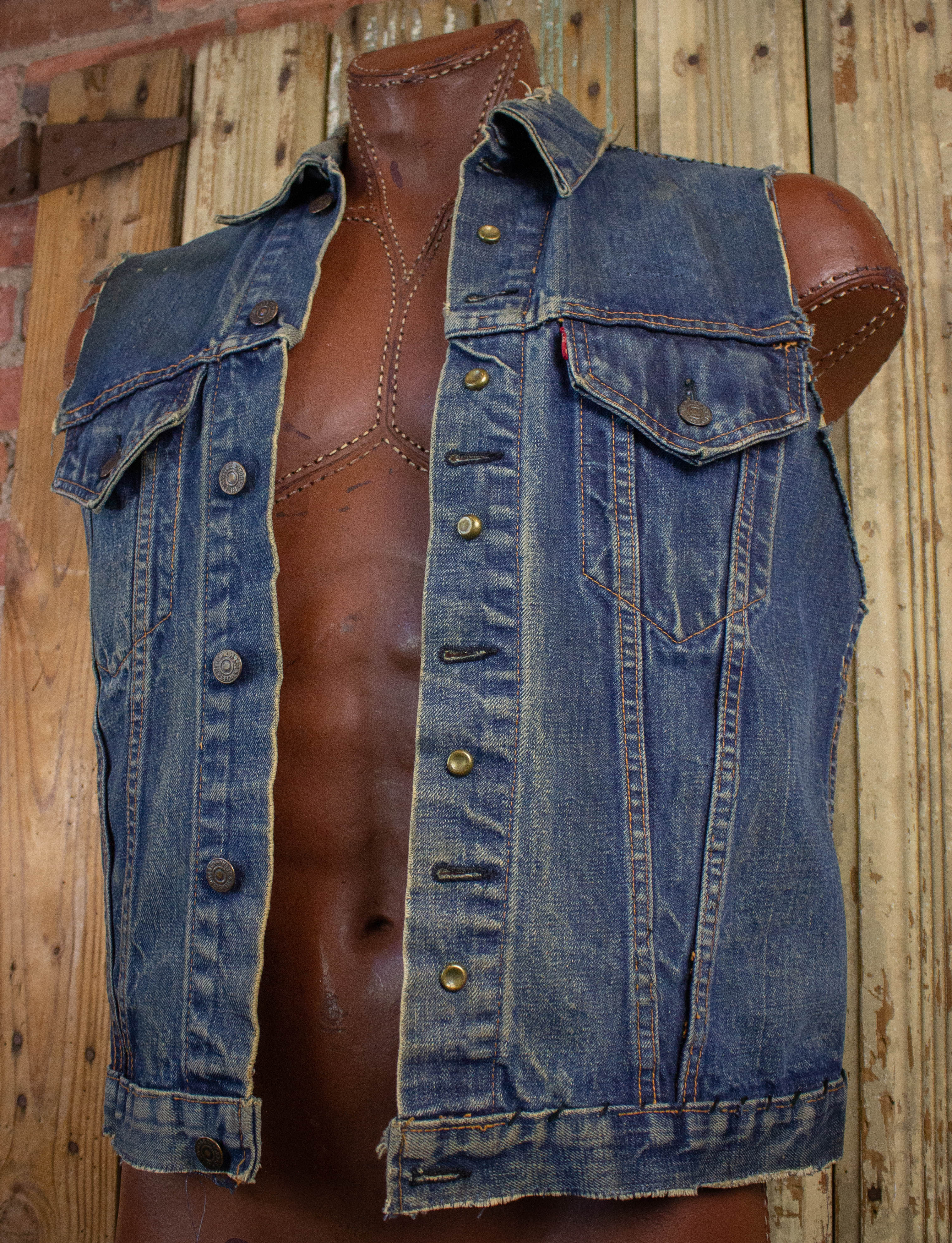 超ポイント祭 期間限定 90's Vintage USA製 Levi's BlackDenim Vest