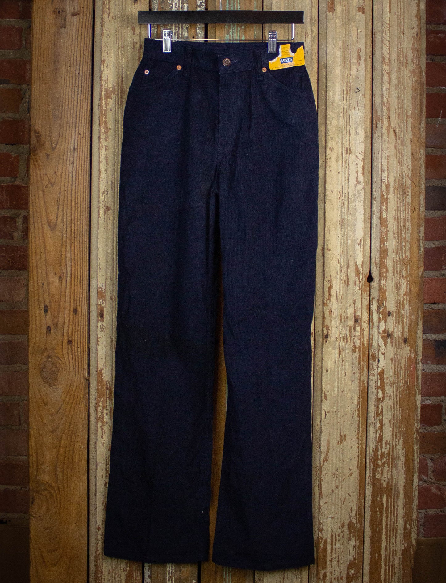 Vintage Levi's Deadstock Corduroy Pants 70s Navy Blue 26x32
