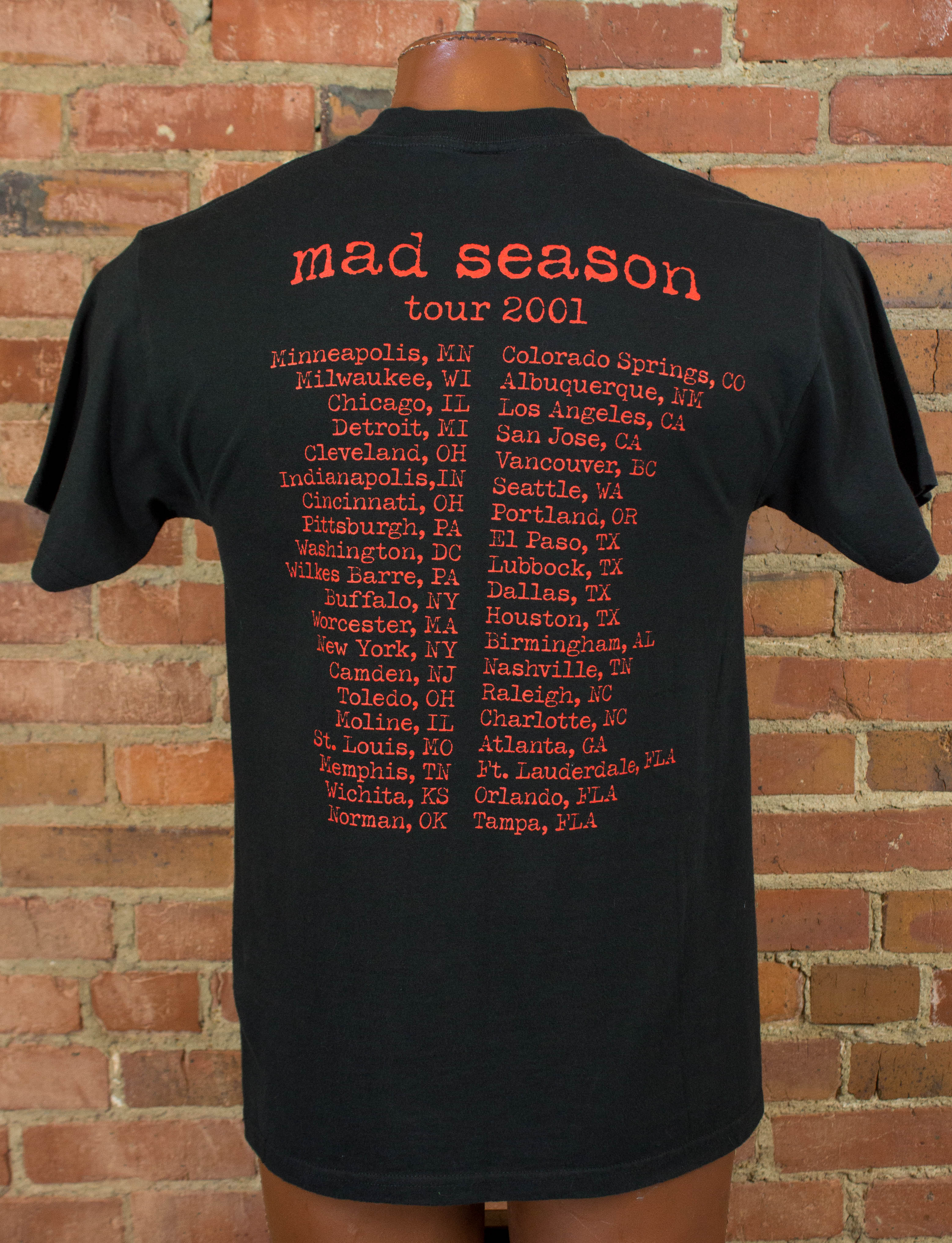 Vintage Matchbox Twenty Concert T Shirt 2001 Mad Season Tour Black and Red  Medium