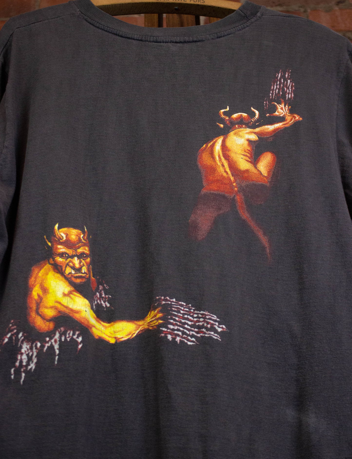 Vintage Megadeth 1992 Vic vs Demons Concert T Shirt Faded Black Medium