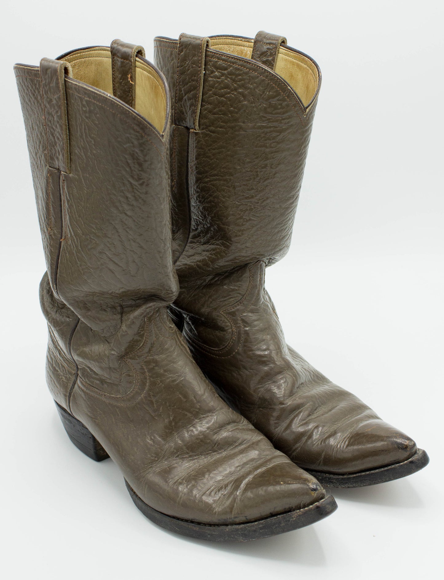 Vintage Men's 60s Acme Brown Pointed Toe Cowboy Boots Size 8D