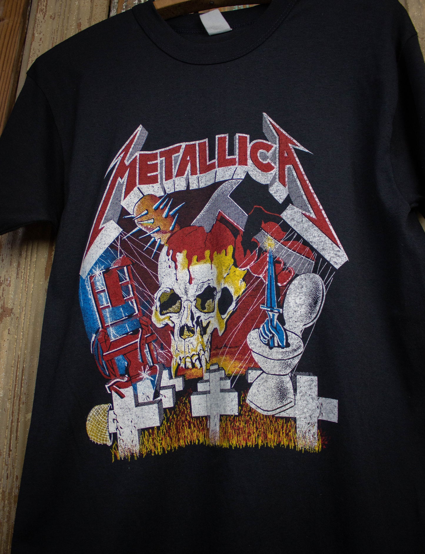 Vintage Metallica Crash Course Concert T Shirt 80s Black Medium-Large
