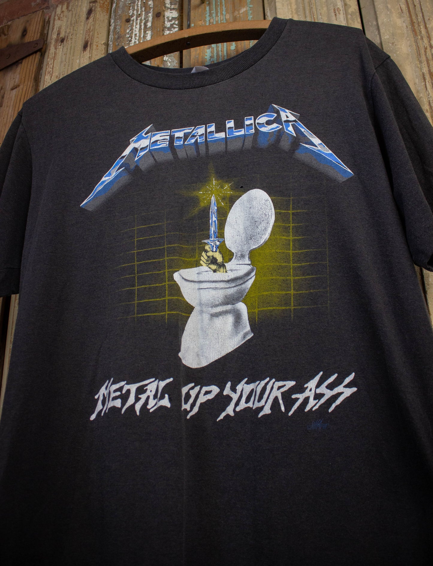 Vintage Metallica Metal Up Your Ass Concert T Shirt 1985 Black Large