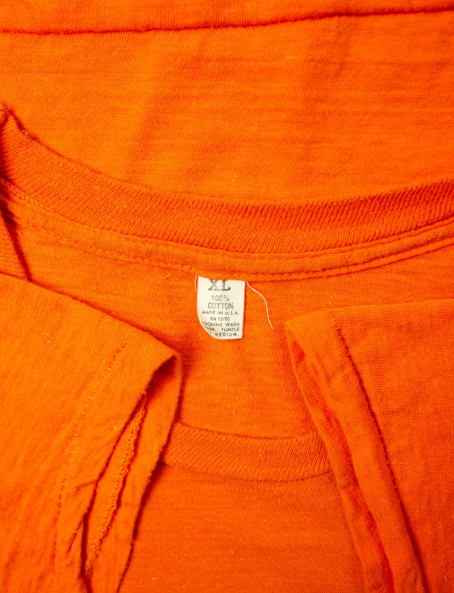 Vintage Miami Dolphins Graphic T Shirt 70s Helmet Chest Logo Orange Large
