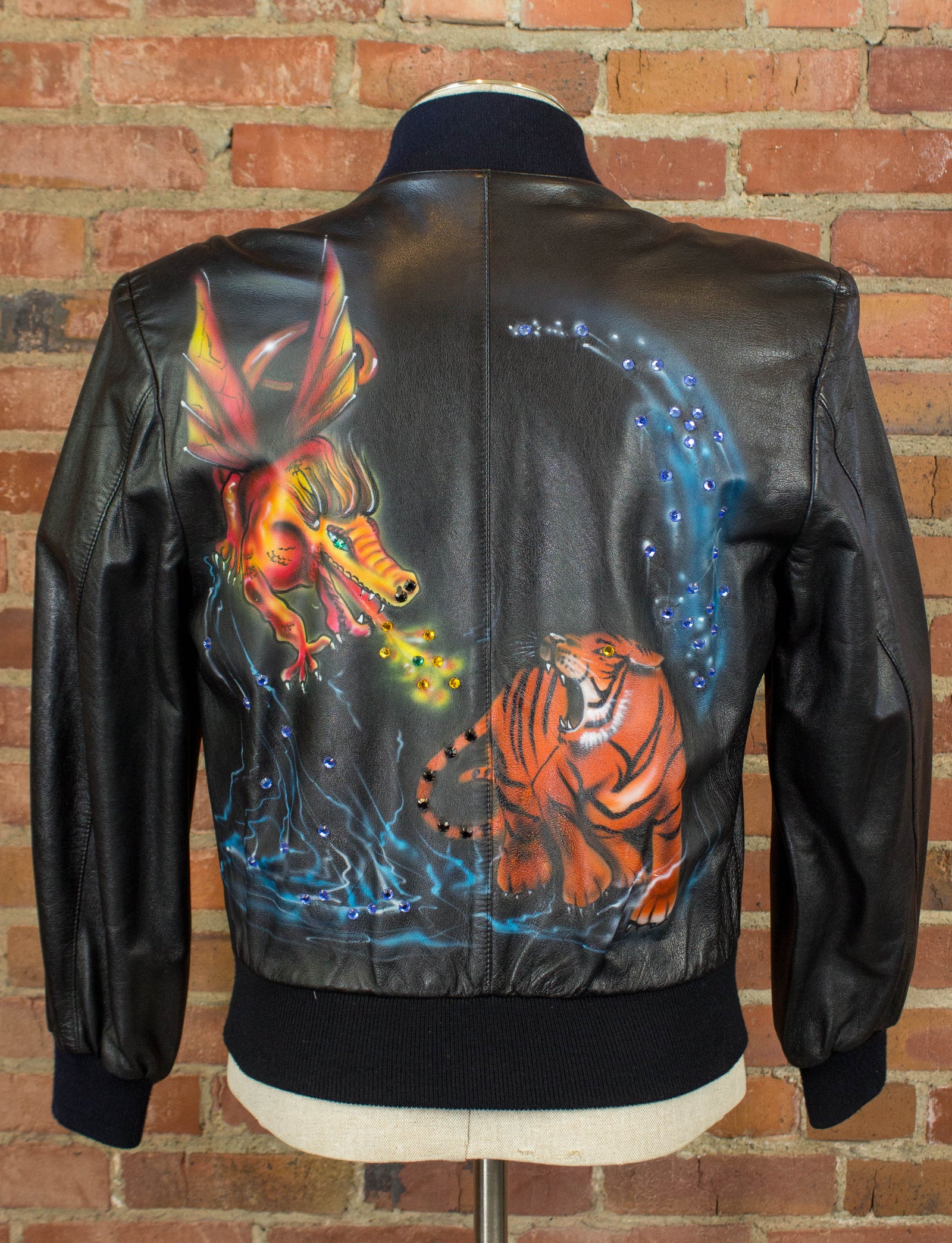 Tiger Painted Leather Jacket - Custom
