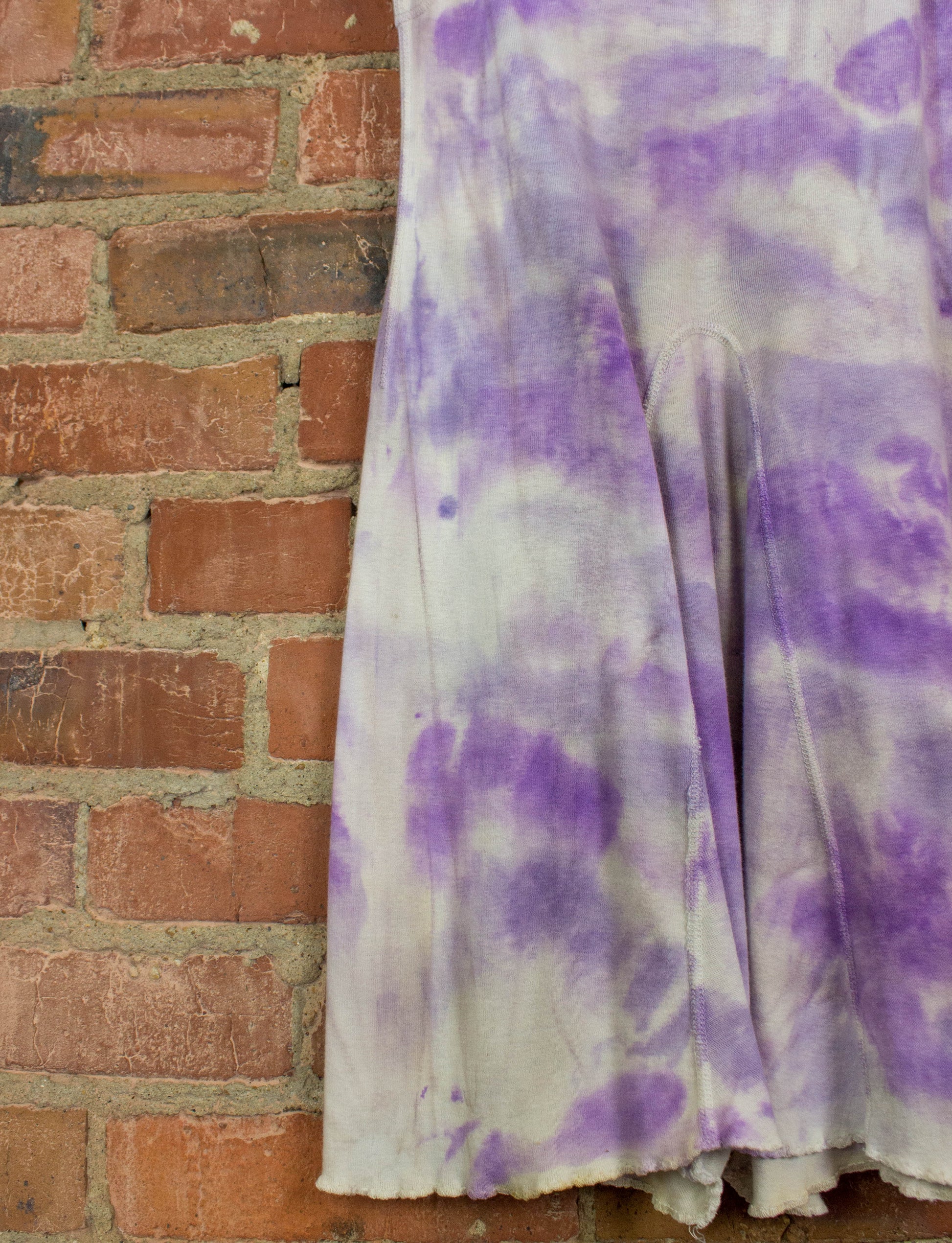 Vintage Mihitabel Women's Tie Dye Romper 60s Purple and White Cloudy Design Small-Medium