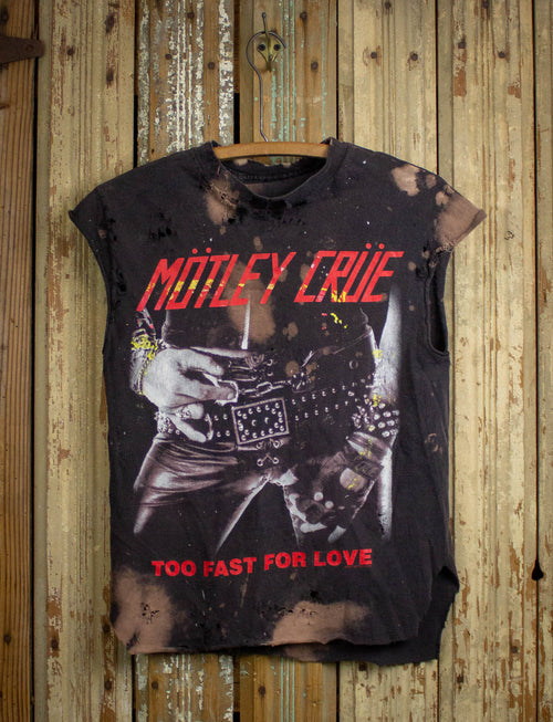 Vintage Motley Crue Too Fast For Love Cutoff Concert T Shirt 2001 by Dead End Career Club Black Small