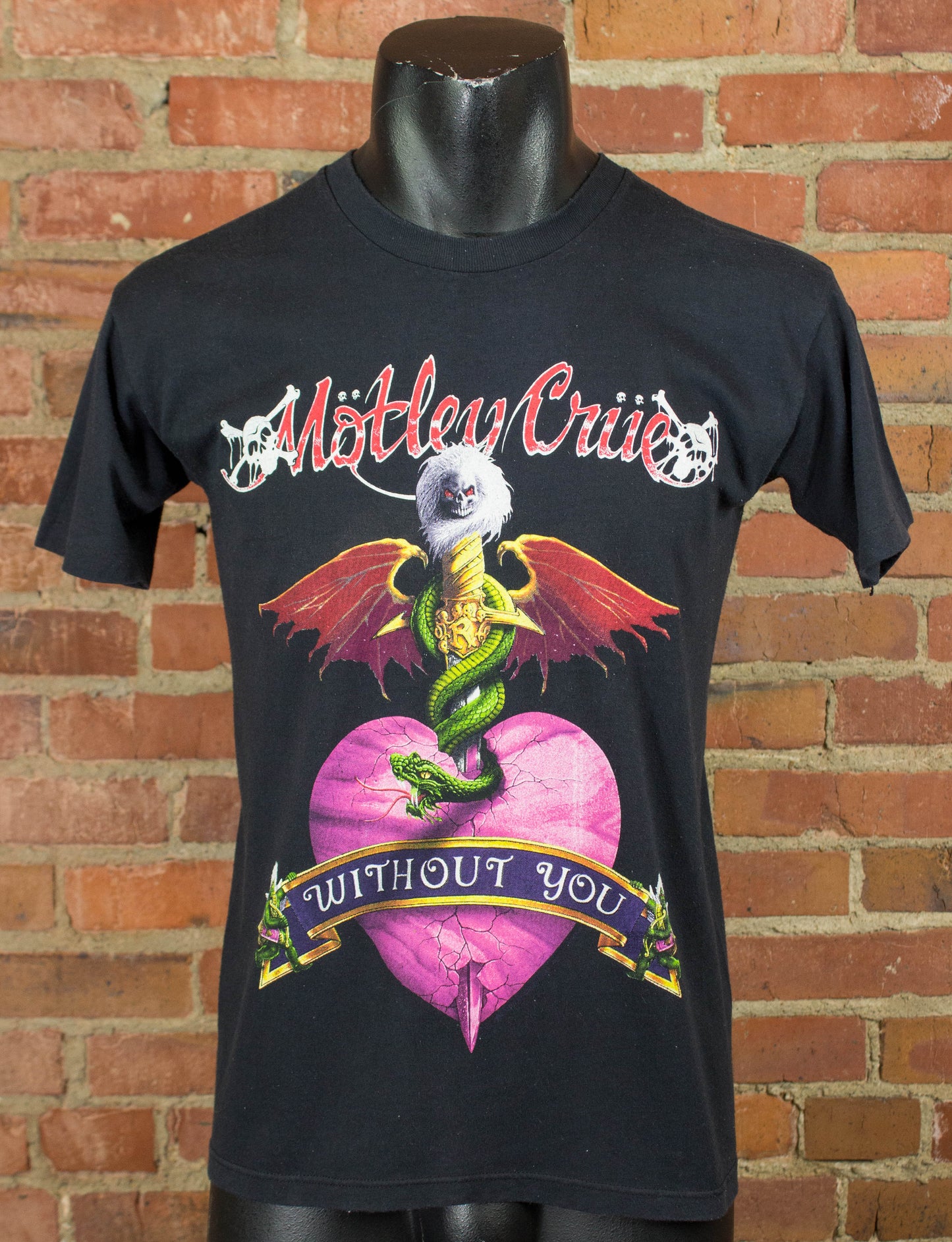 Vintage Motley Crue Concert T Shirt 1990 Without You Dr. Feelgood Black Small-Medium