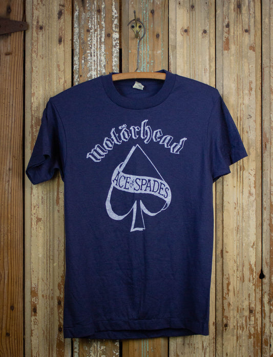 Vintage Motörhead Ace Of Spades Concert T Shirt 80s Blue Small
