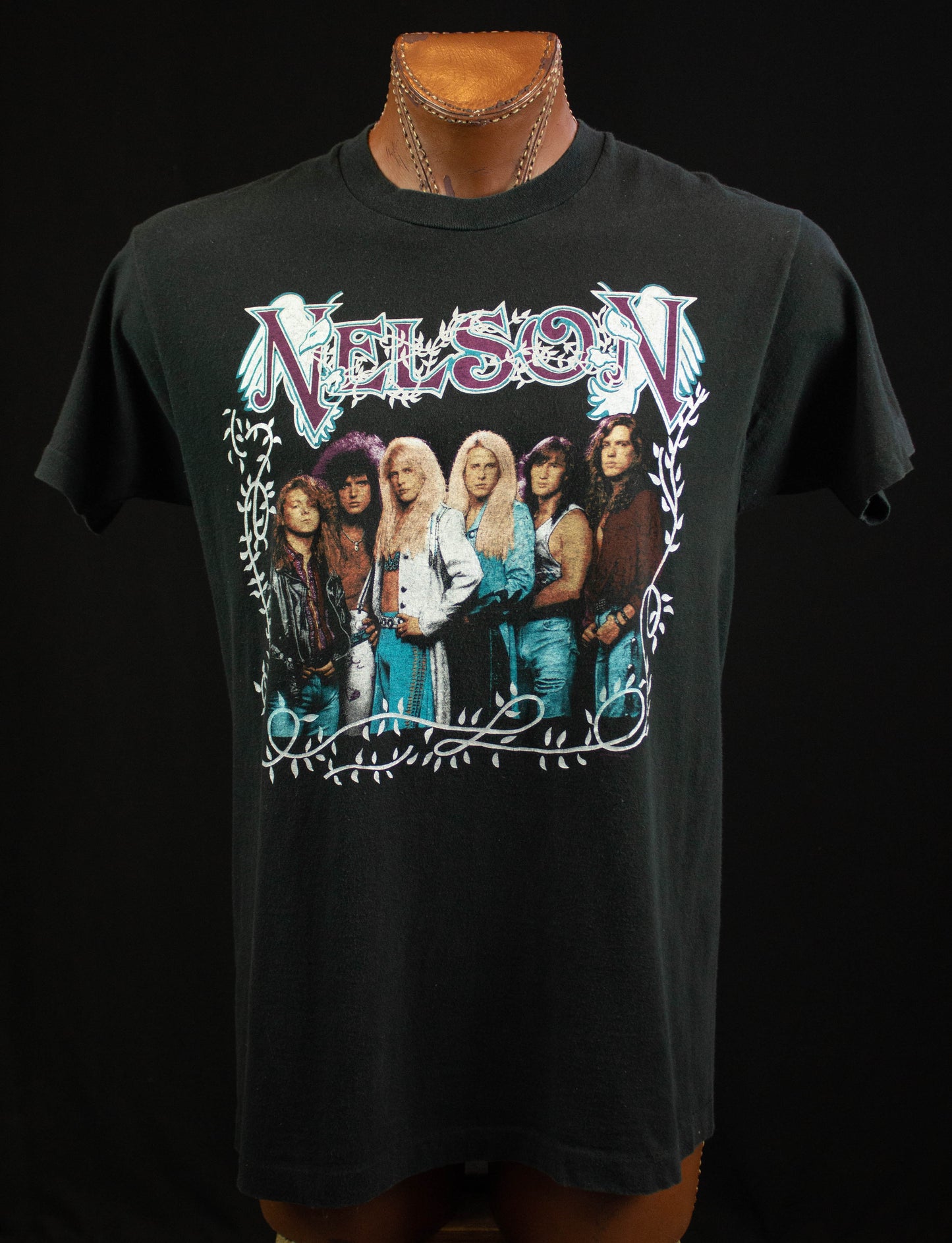 Vintage Nelson Concert T Shirt 1990 After The Rain Tour Band Members Black Large-XL