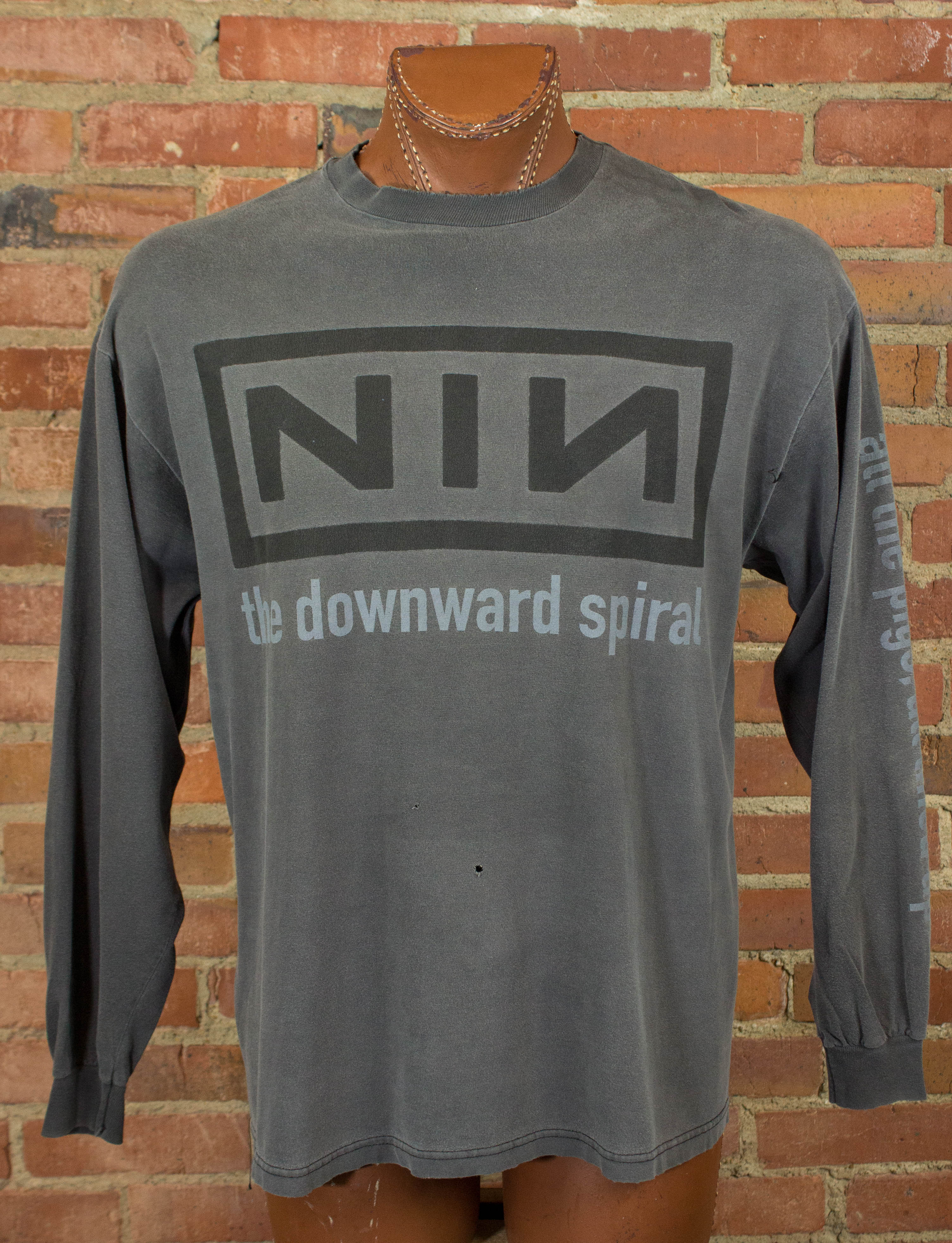 Vintage Nine Inch Nails Concert T Shirt Self Destruct Tour The Downward  Spiral Faded Black Long Sleeve XL