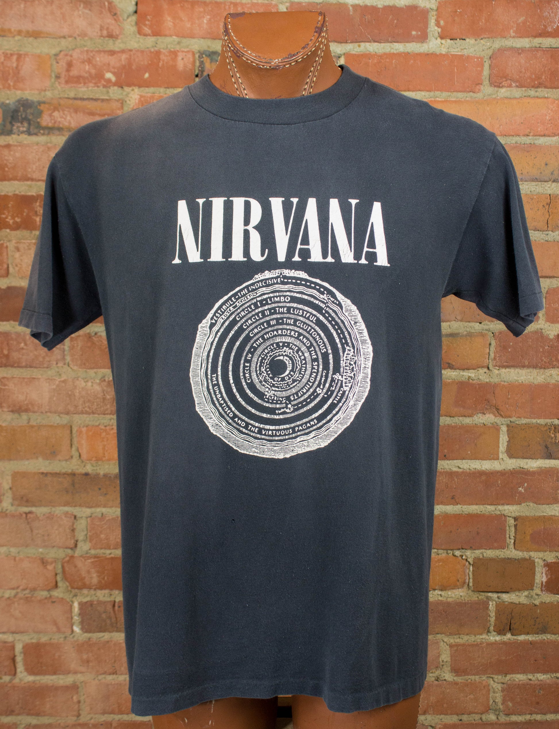 Vintage Nirvana Concert T Shirt 1992 Vestibule Faded Black Large