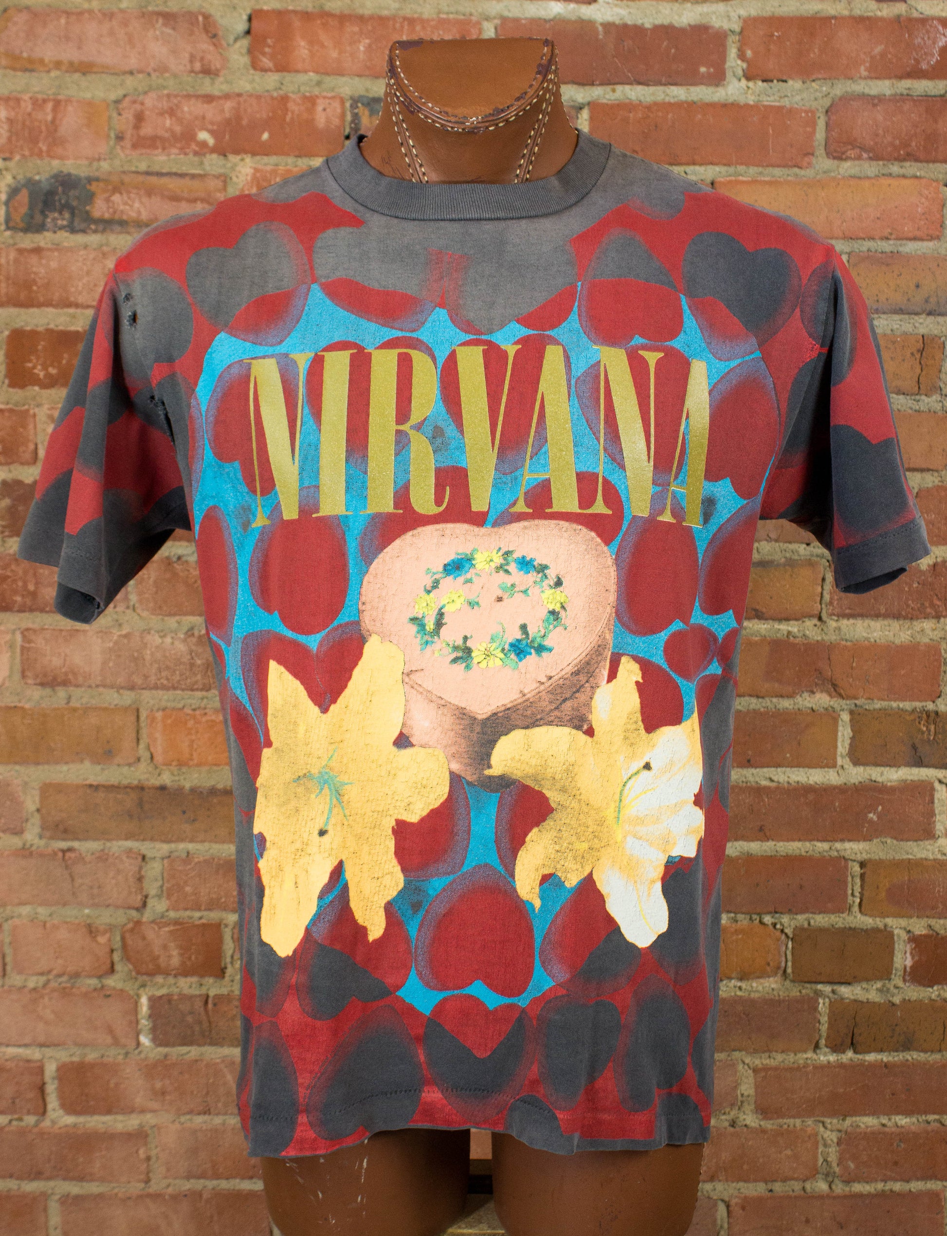Vintage Nirvana Concert T Shirt 1993 Heart Shaped Box All Over Print Large