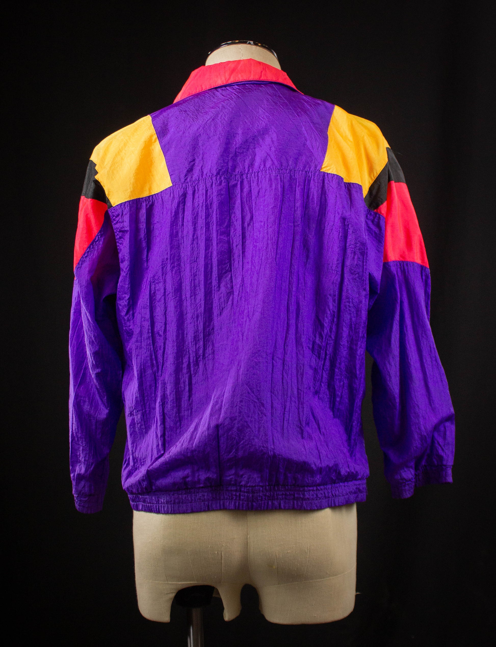 Vintage The Body Co. Nylon Windbreaker Jacket Pink, Purple, and Yellow –  Black Shag Vintage