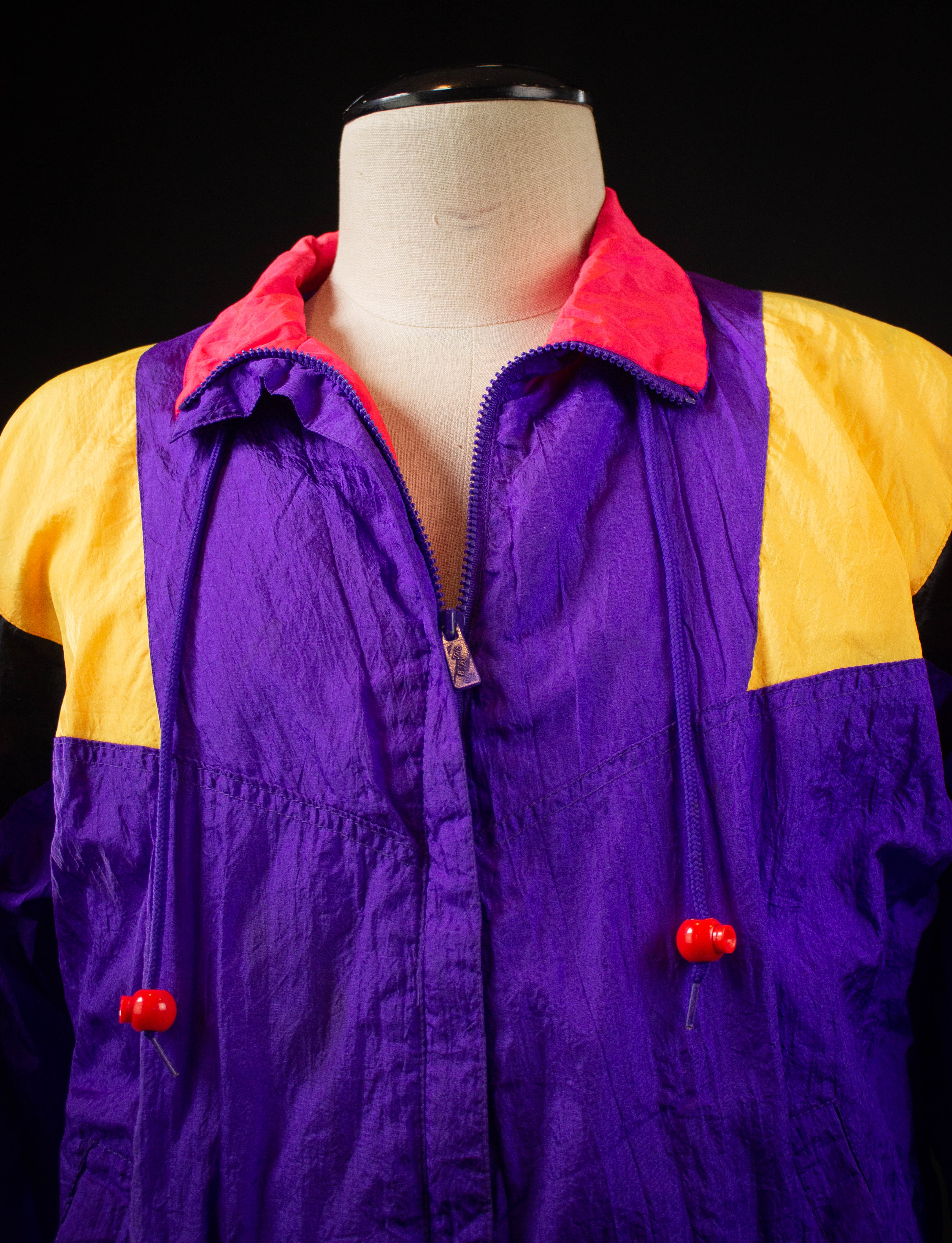 Vintage The Body Co. Nylon Windbreaker Jacket Pink, Purple, and 