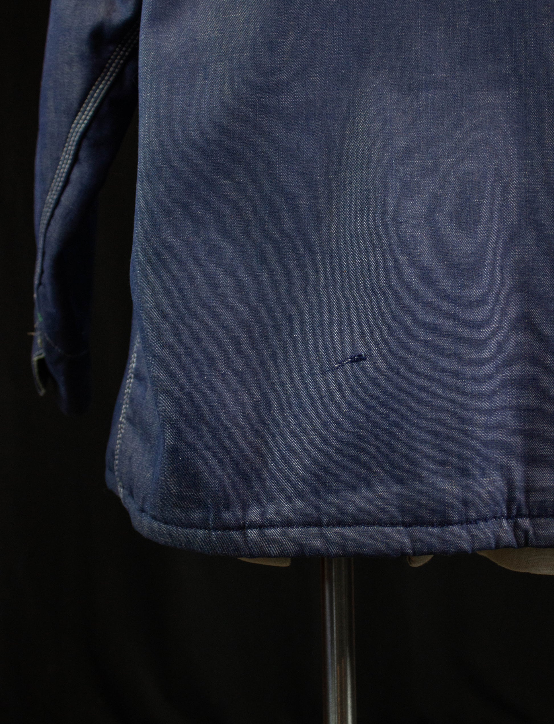 Vintage Oshkosh B'Gosh Blanket Lined Denim Chore Jacket 70s Sanforized Corduroy Collar Blue XL