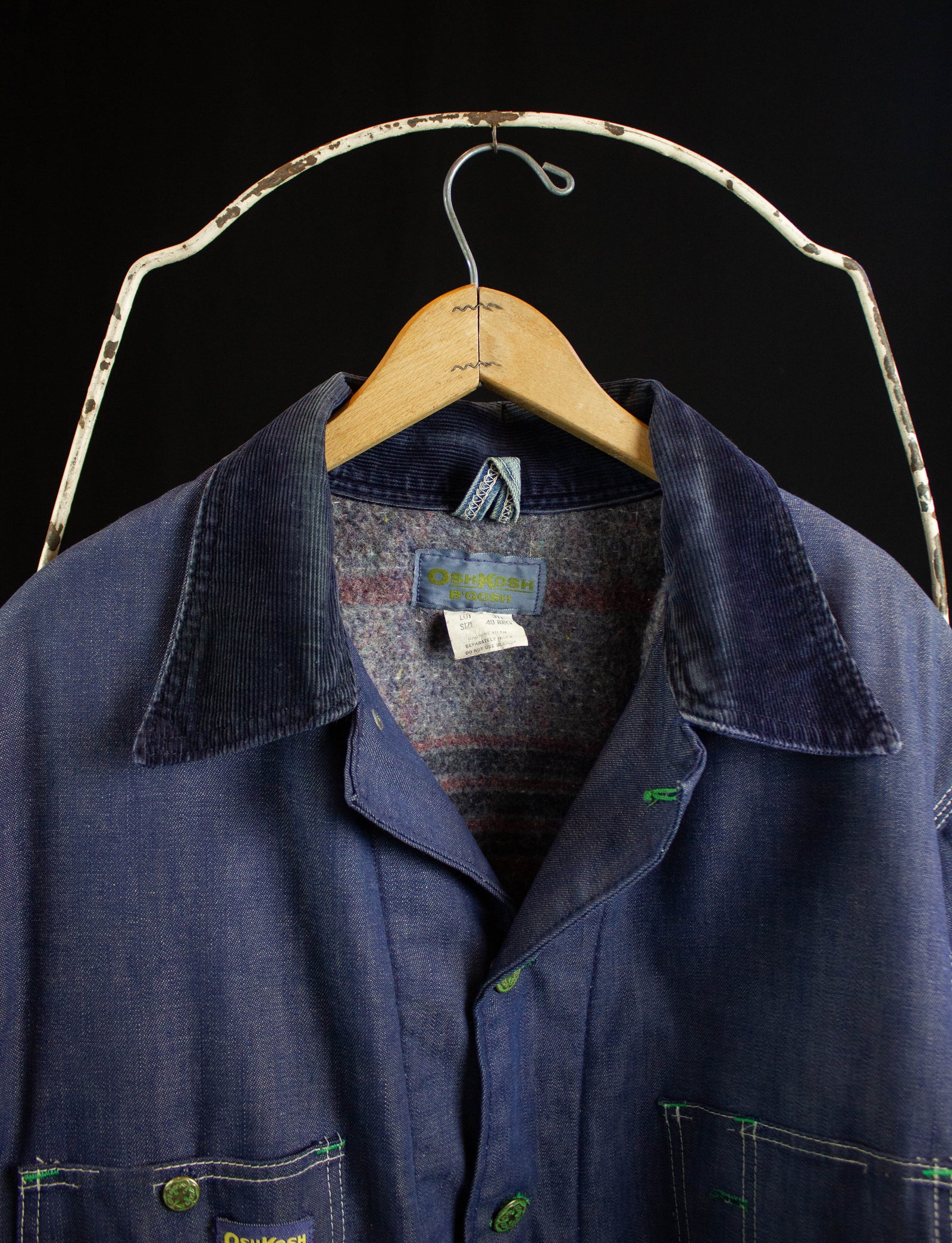 Vintage Oshkosh B'Gosh Blanket Lined Denim Chore Jacket 70s
