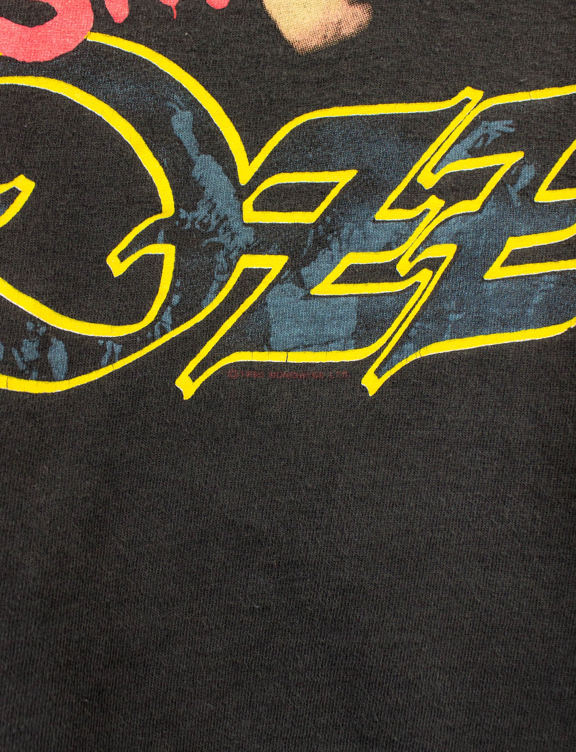 Vintage Ozzy Osbourne Concert T Shirt 1990 Just Say Ozzy Peace Sign Black Medium-Large