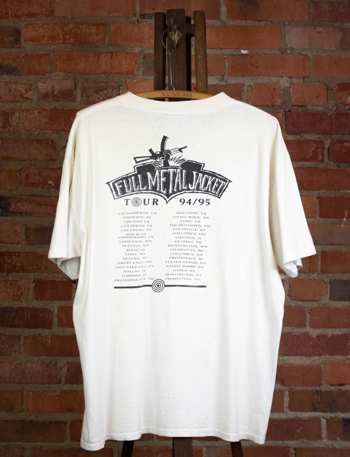 Vintage Peter Criss 1994-95 Full Metal Jacket Tour Concert T Shirt White XL