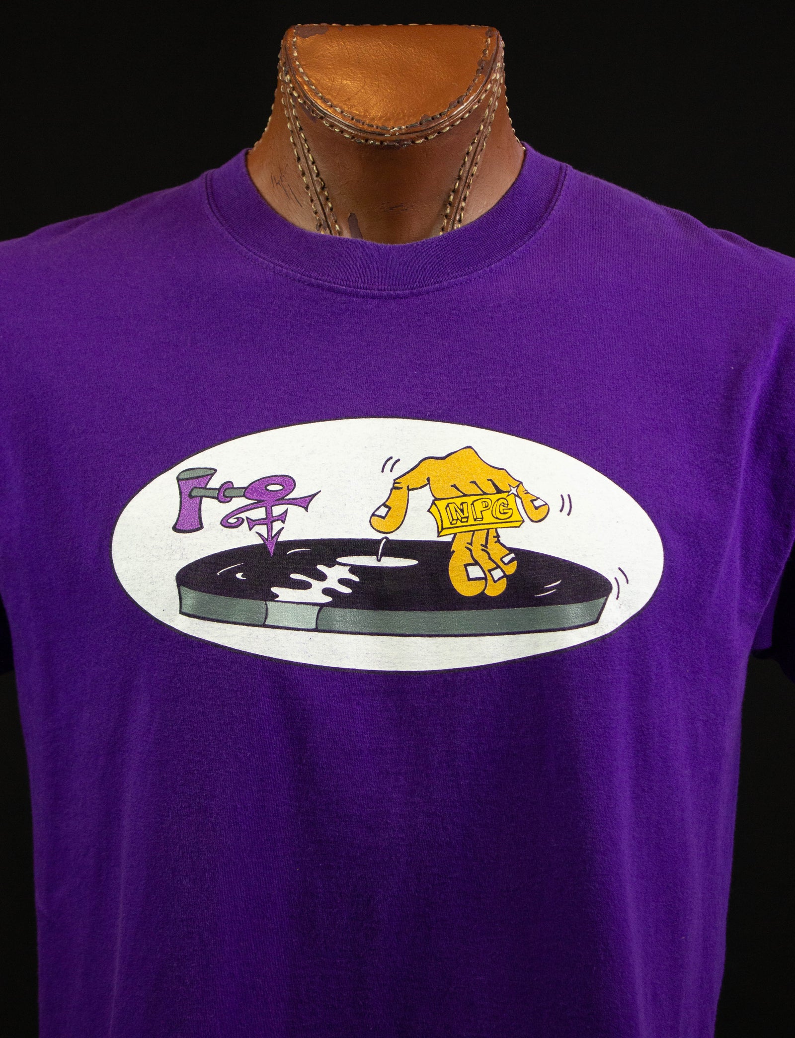 Vintage Prince and The New Power Generation Concert T Shirt Y2K Turntable Graphic Purple Large