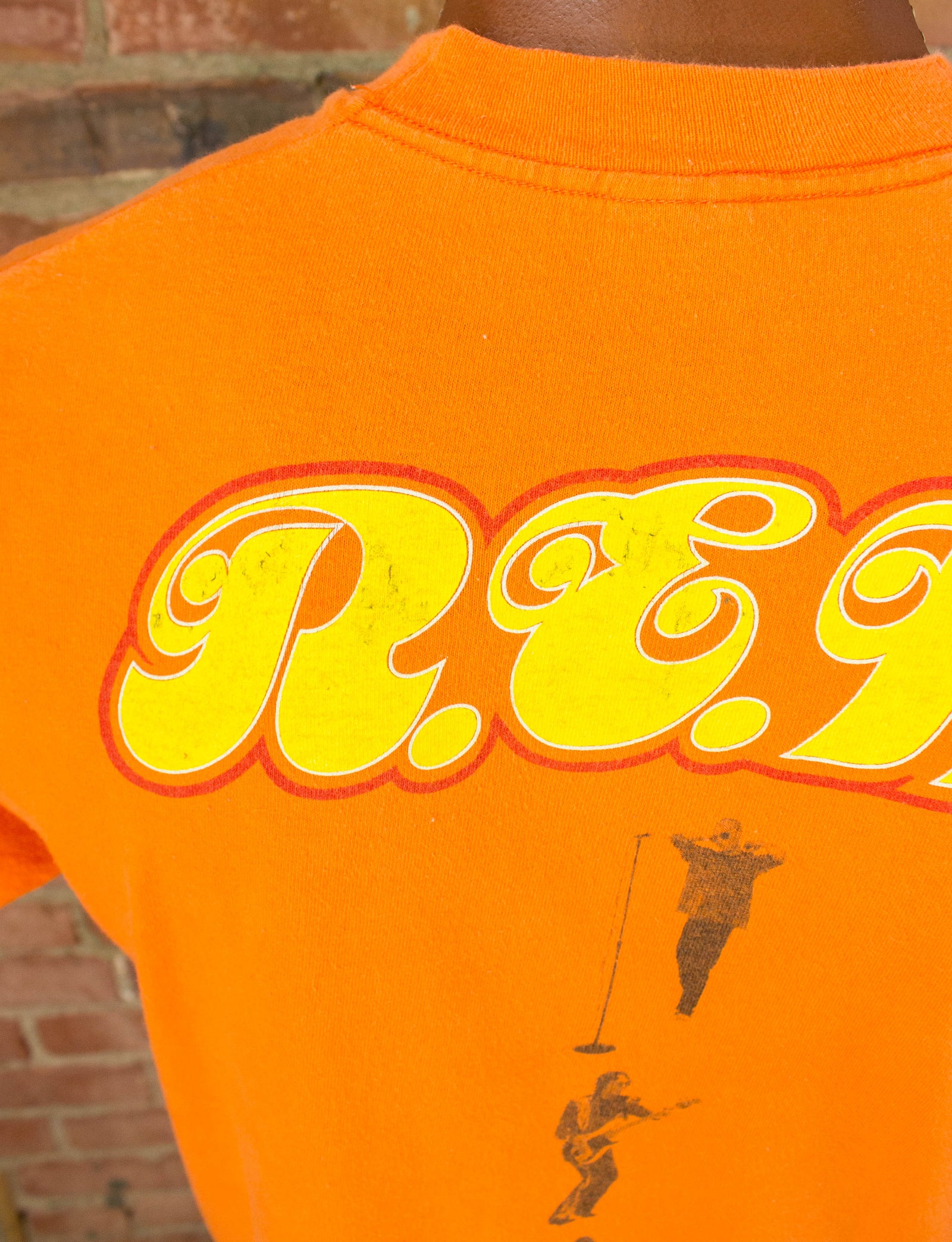 Vintage REM Concert T Shirt 1995 New Sights New Noise Rimbaud Quote Orange Large