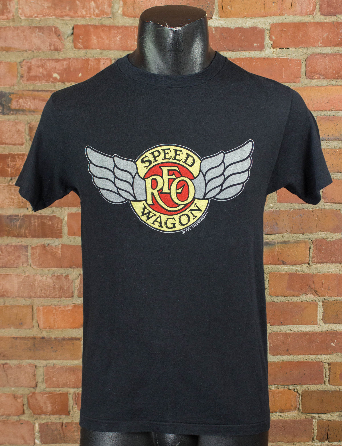 Vintage REO Speedwagon Concert T Shirt 1981 Tour Wing Logo Black 