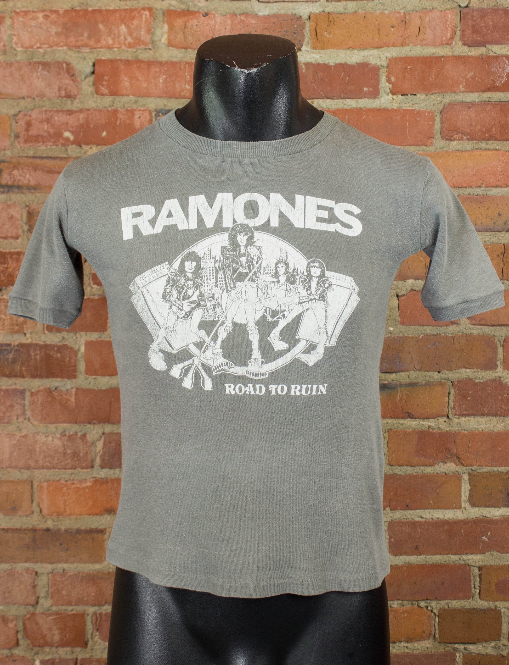 Vintage Ramones Concert T Shirt 1978 Road To Ruin Album Promo European Faded Black Small