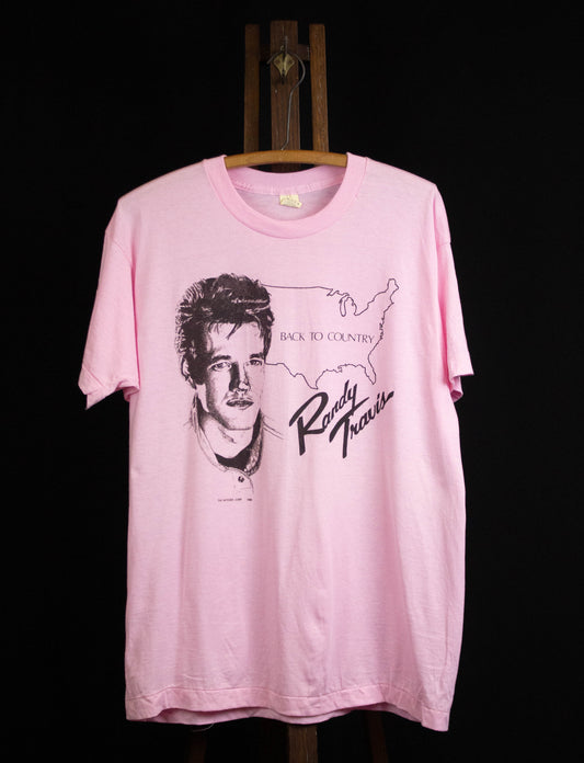 Vintage Randy Travis 1988 Back To Country Concert T Shirt Pink XL