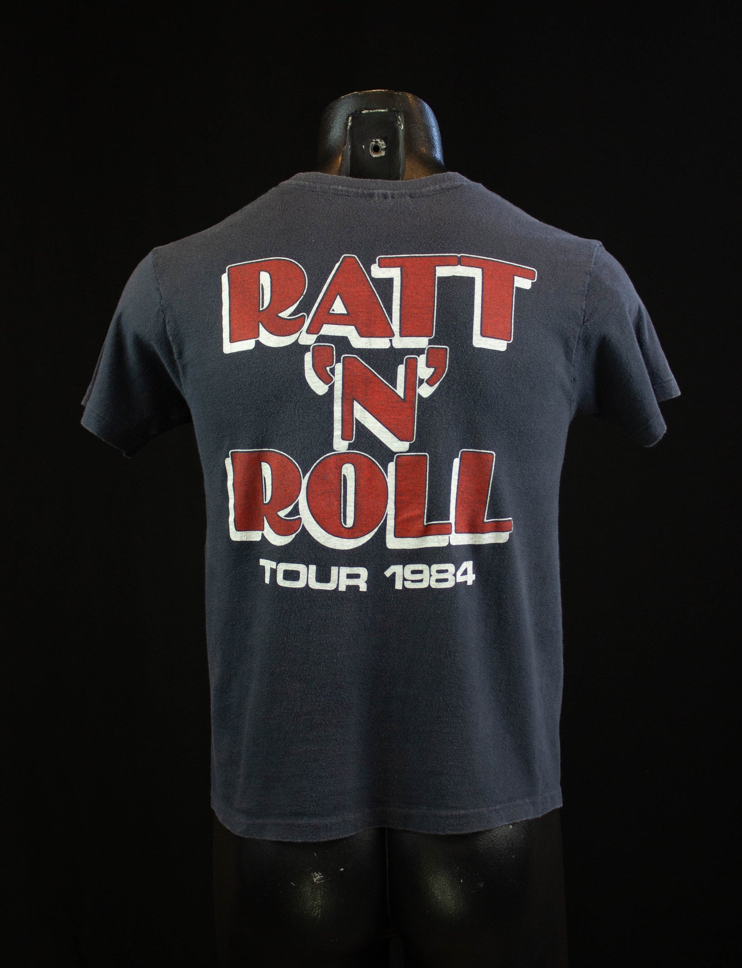 Vintage Ratt Concert T Shirt 1984 Ratt 'N Roll Tour "Today The Cellar...Tomorrow The World" Faded Black Small